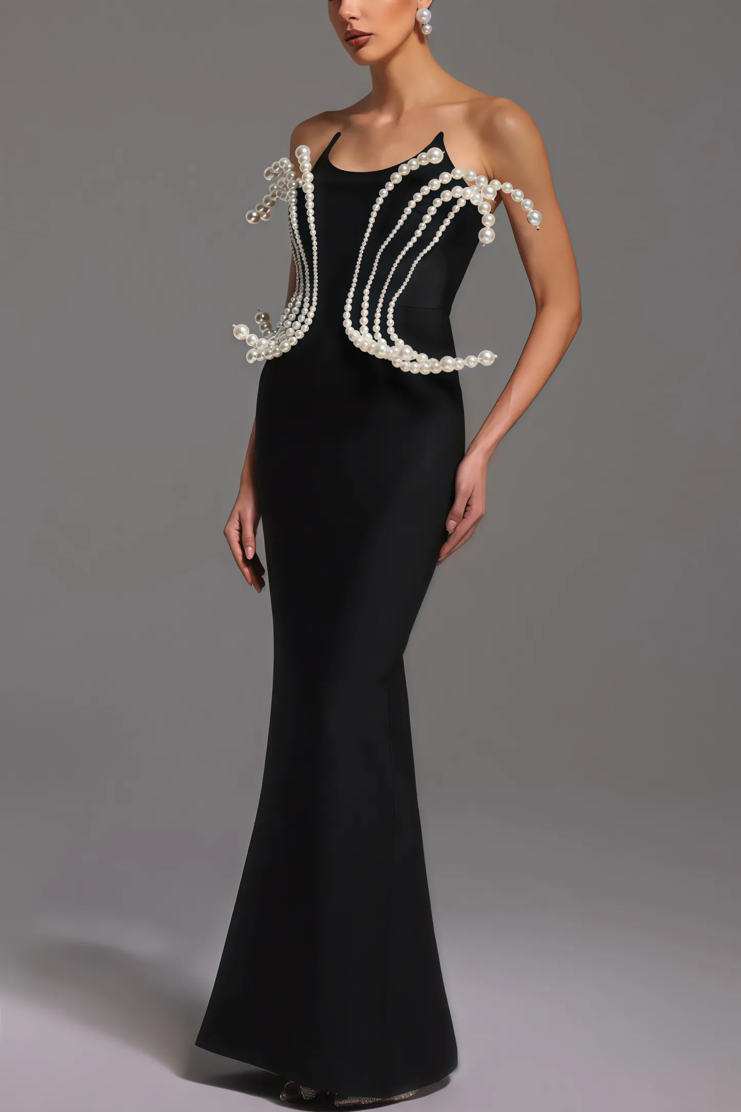 Milla Dimensional Pearl Bandage Maxi Dress