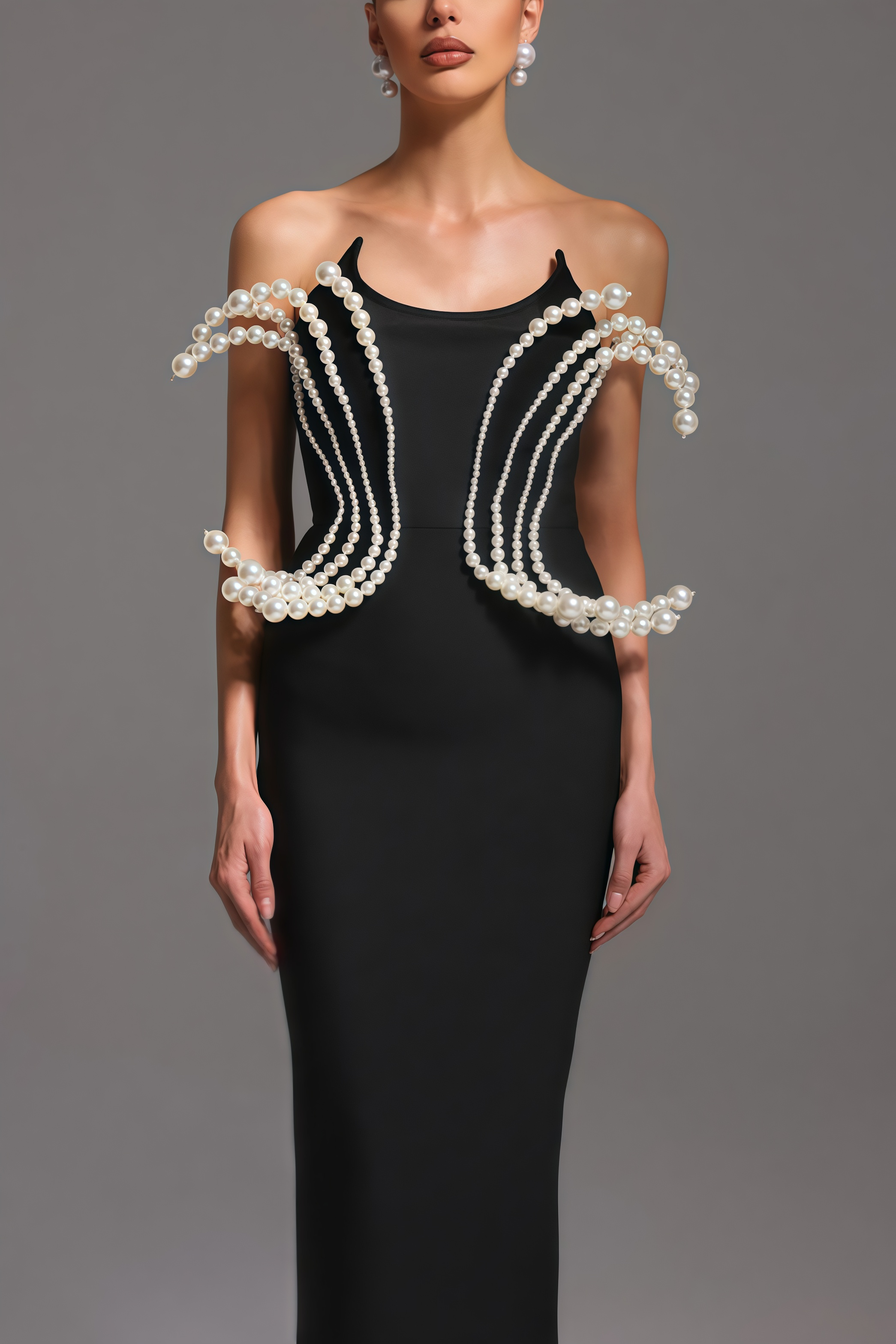 Milla Dimensional Pearl Bandage Maxi Dress