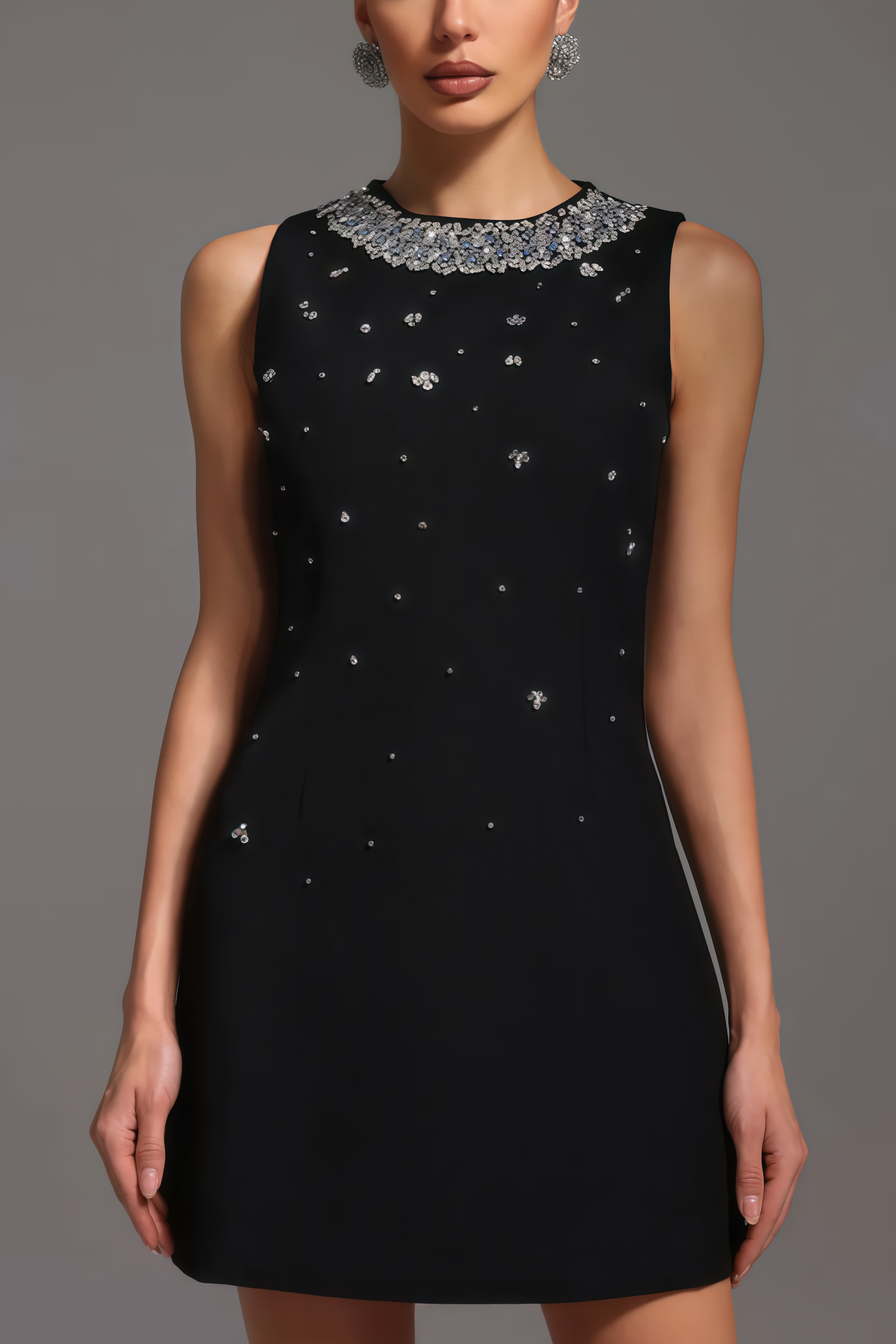 Lucysa Sleeveless Diamond Mini Dress