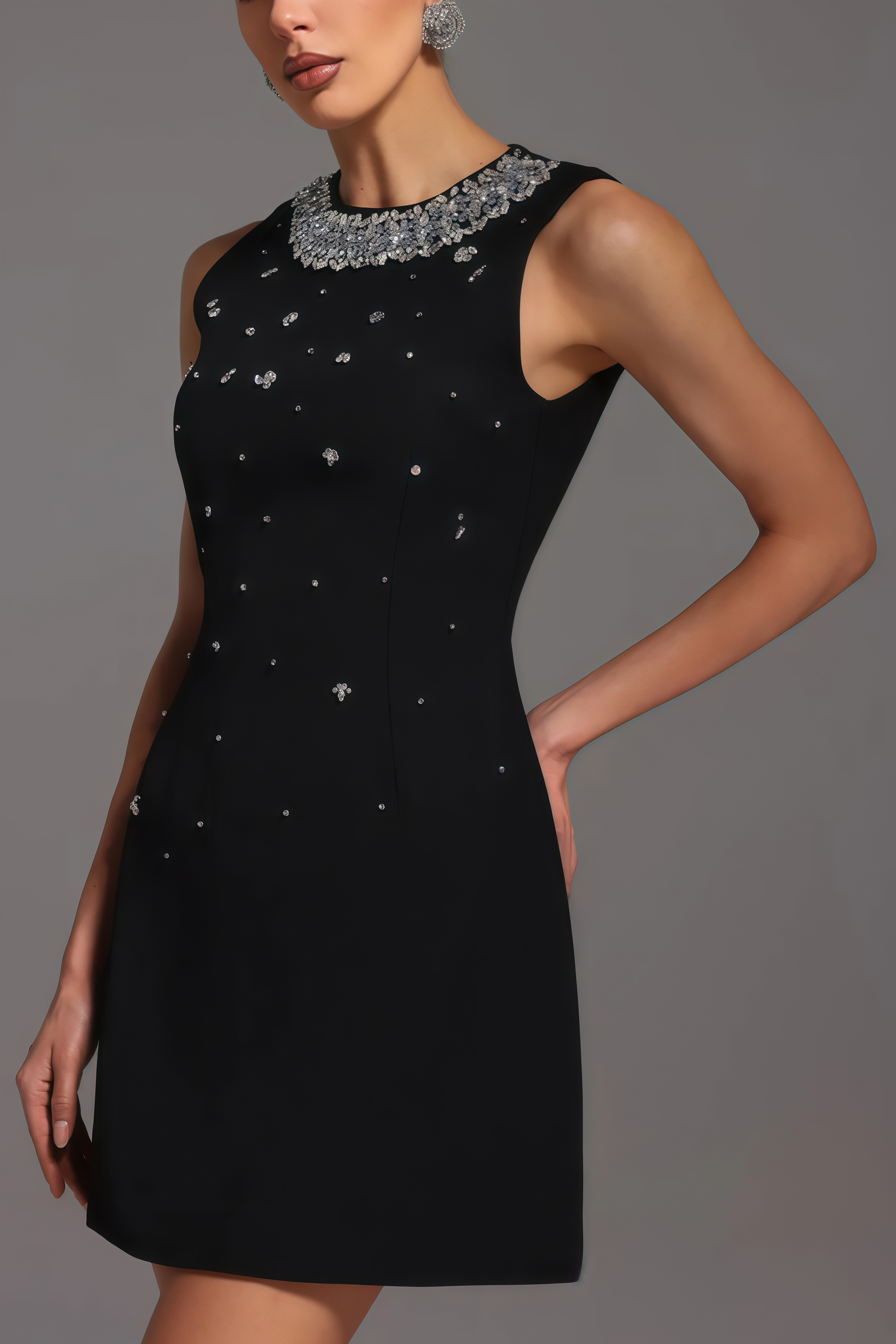 Lucysa Sleeveless Diamond Mini Dress
