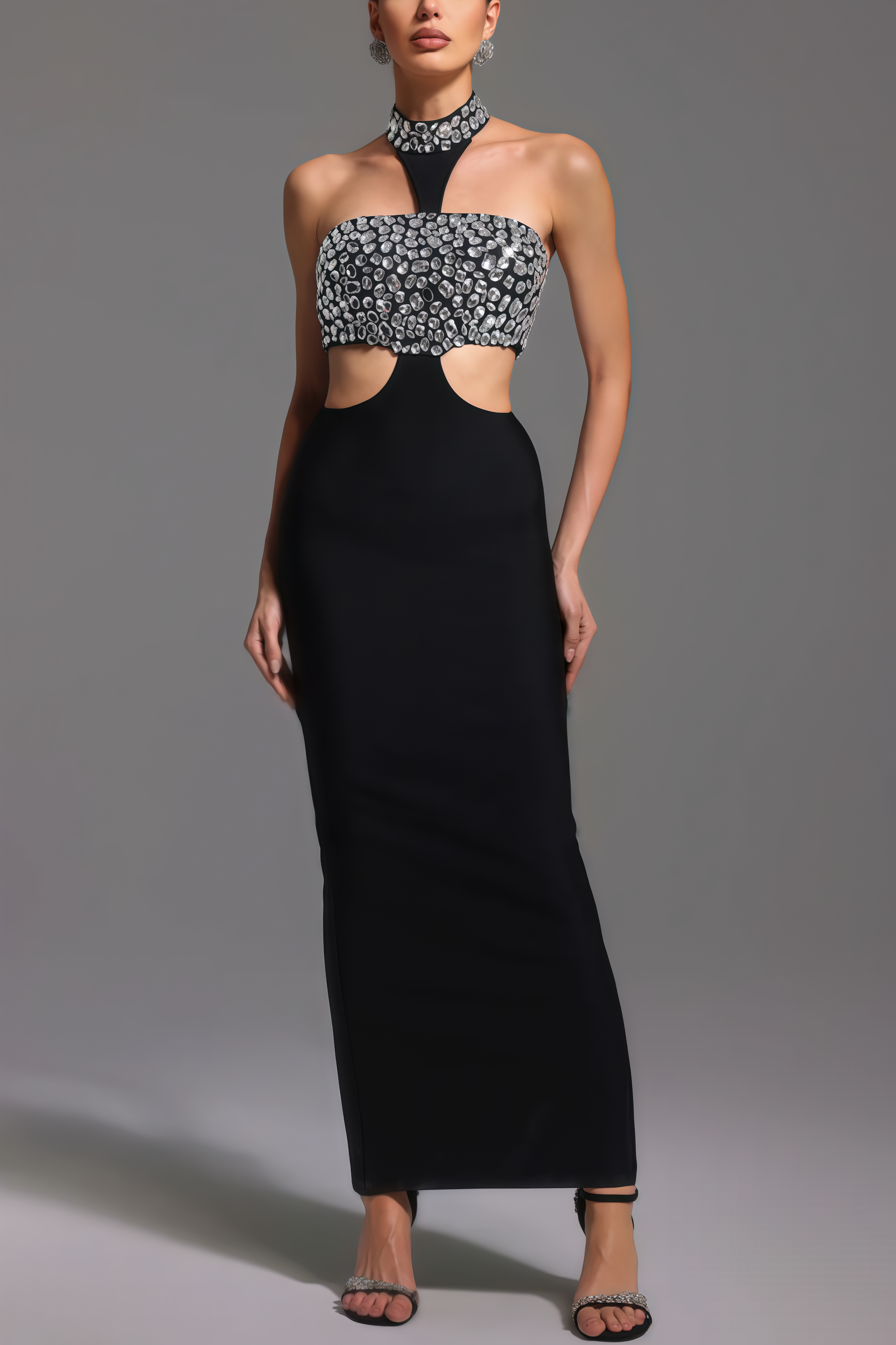 Cherfa Hollow Out Bandage Maxi Dress
