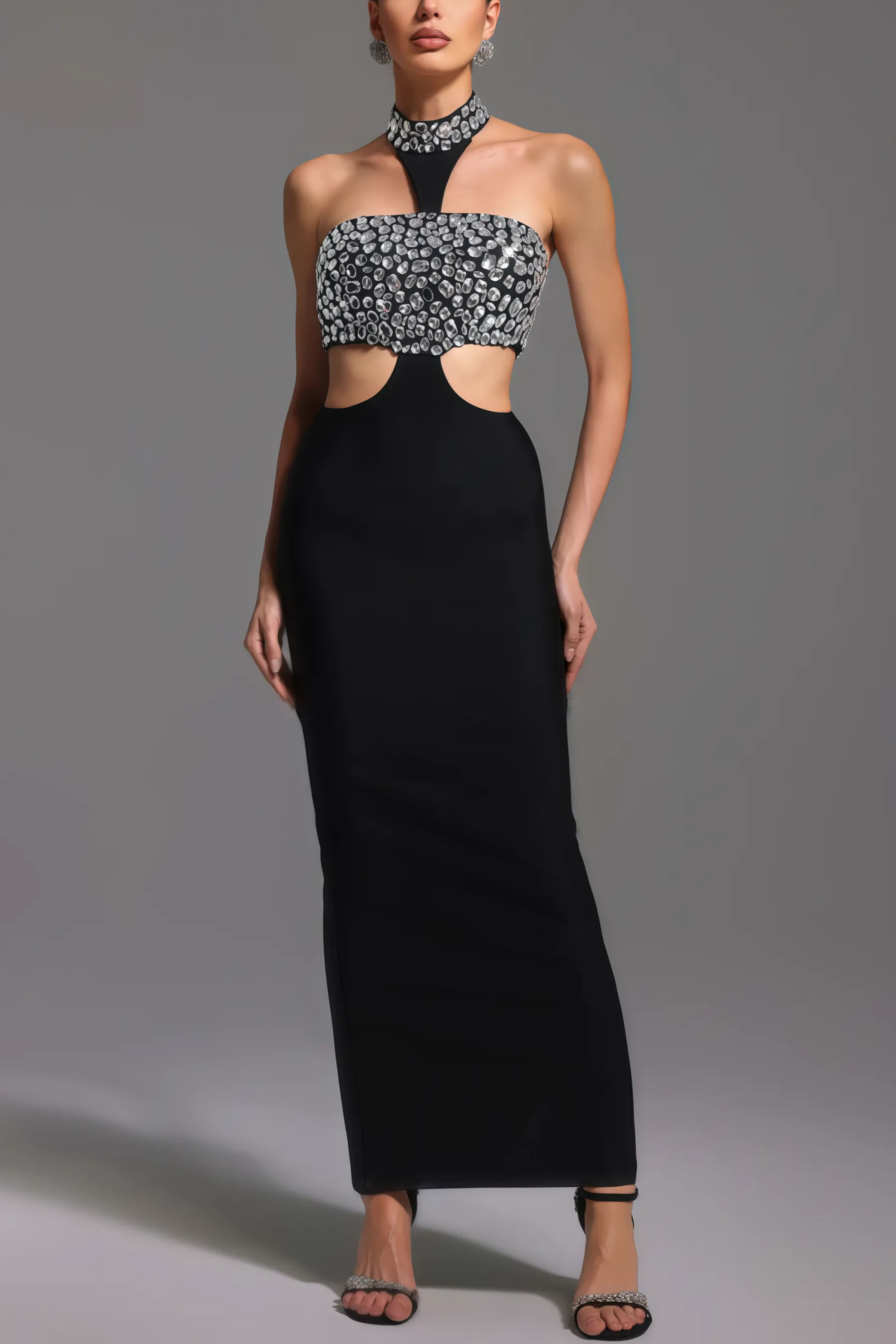 Cherfa Hollow Out Bandage Maxi Dress