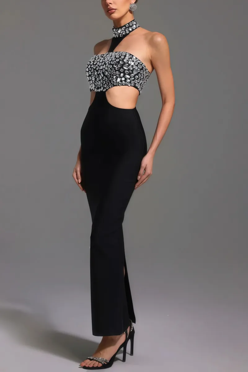 Cherfa Hollow Out Bandage Maxi Dress