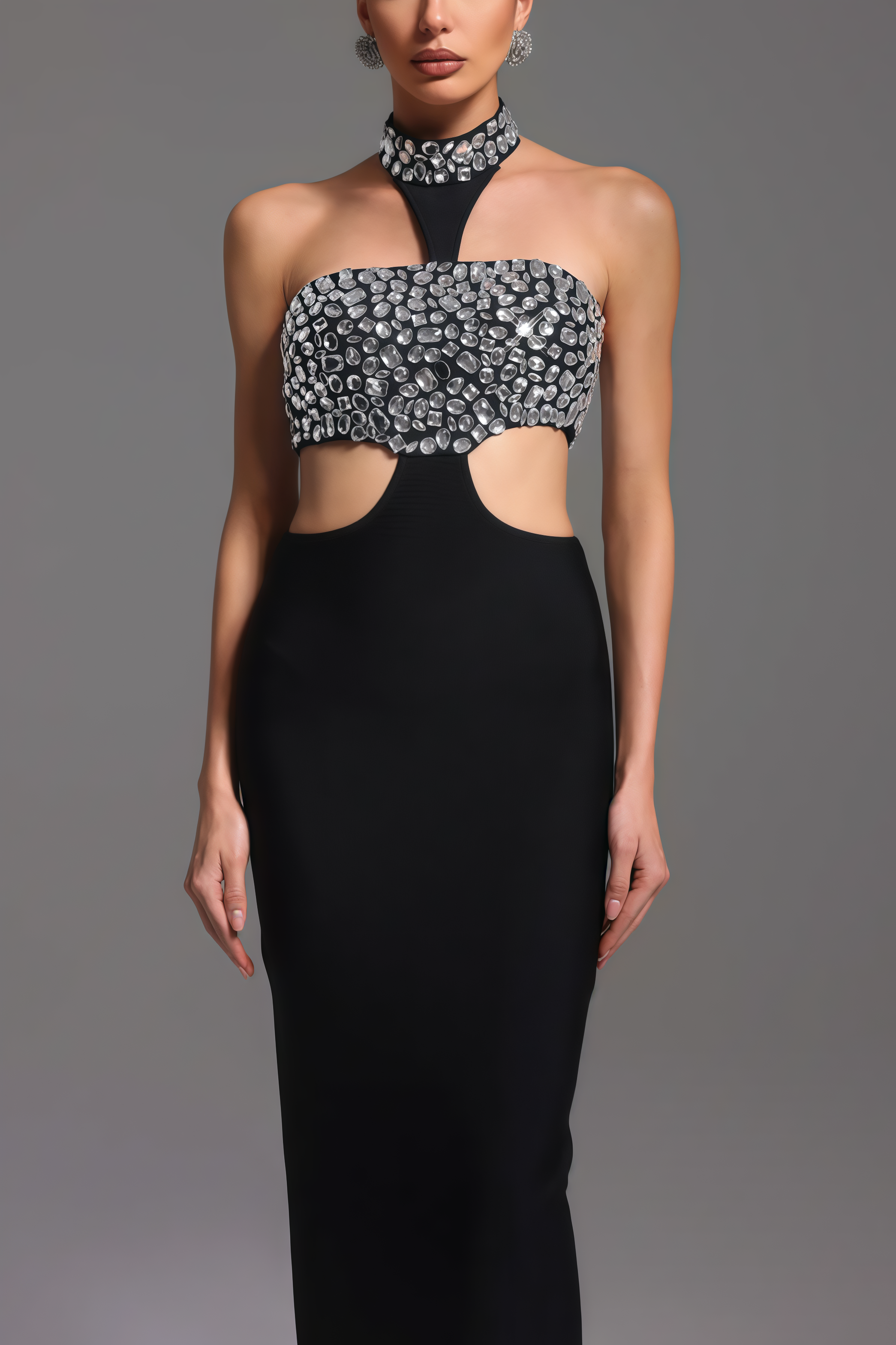 Cherfa Hollow Out Bandage Maxi Dress