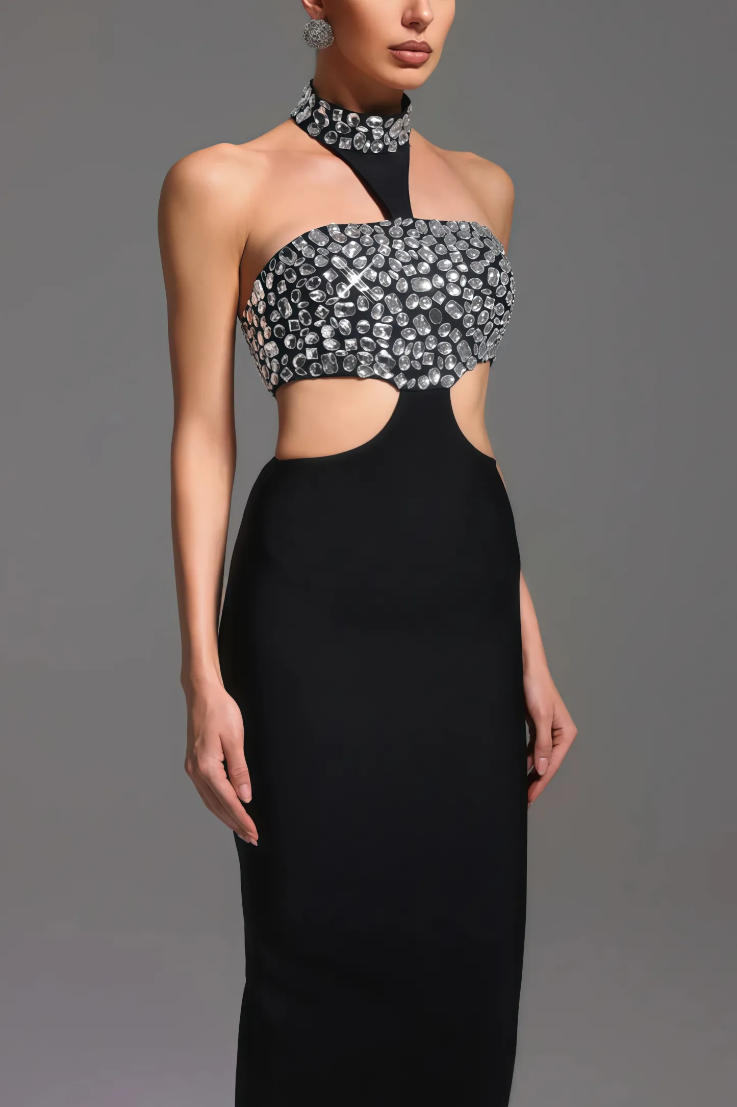 Cherfa Hollow Out Bandage Maxi Dress