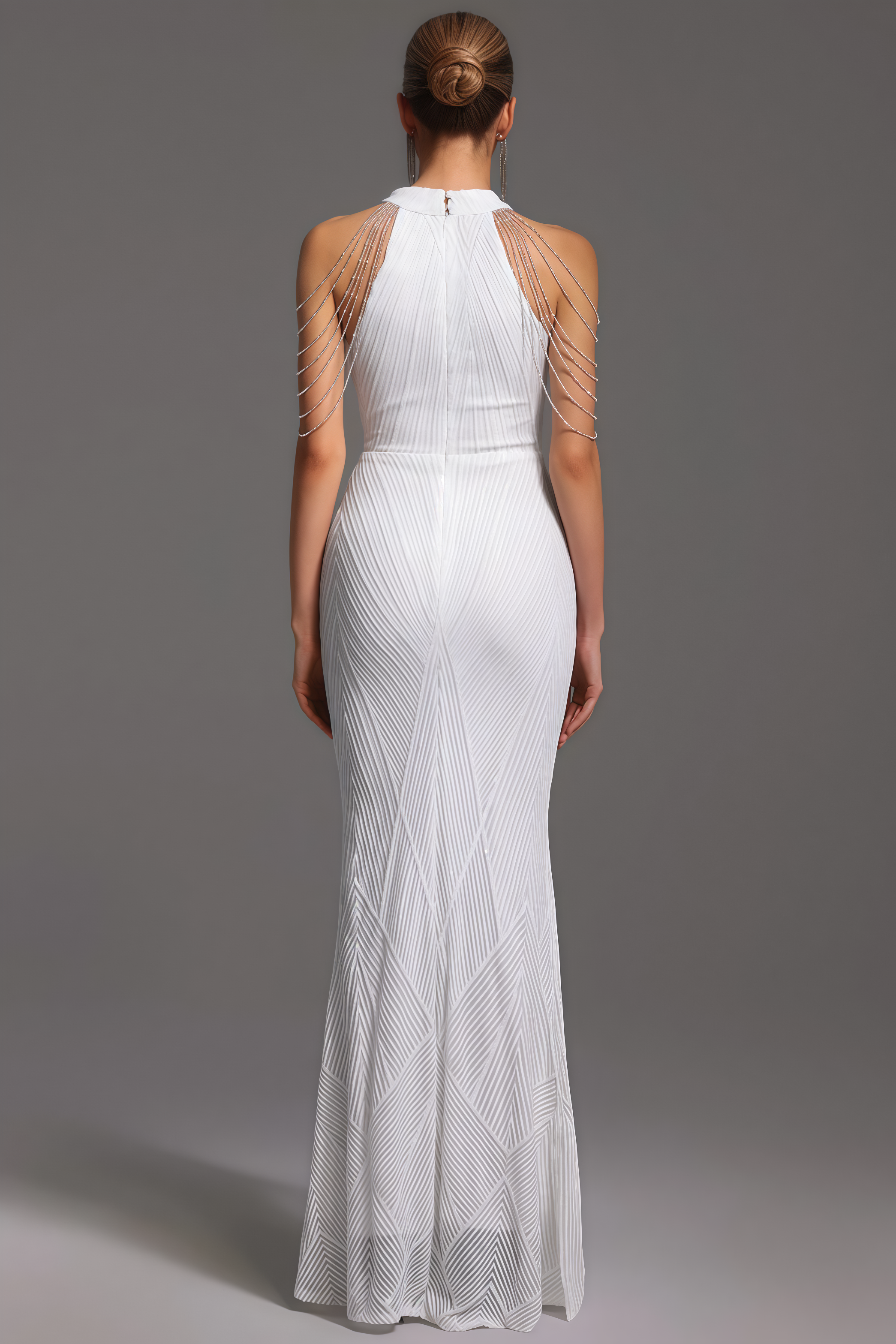 Solend Neckline Sequin Fishtail Maxi Dress