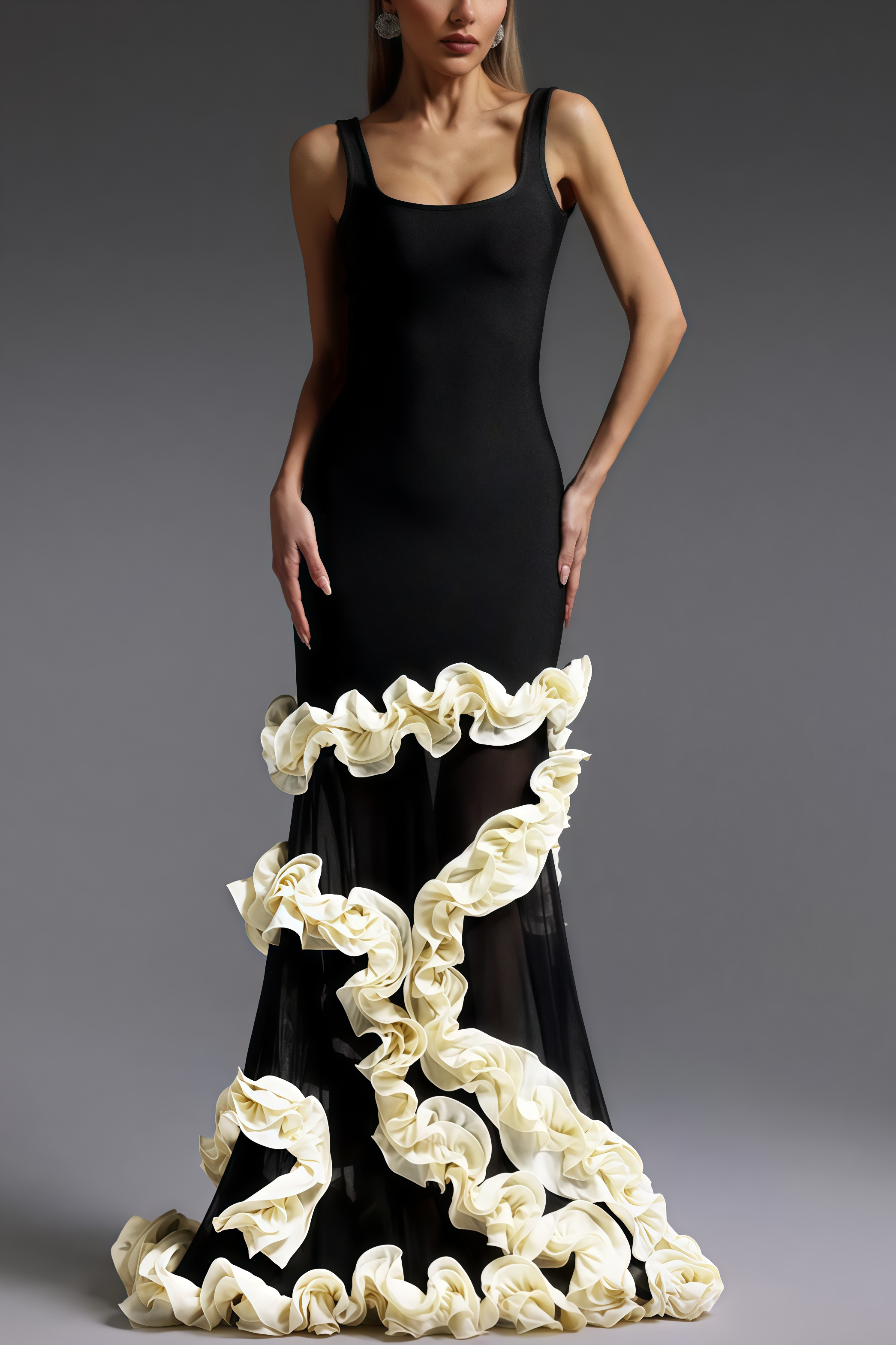 Liora Halter Ruffle Maxi Dress