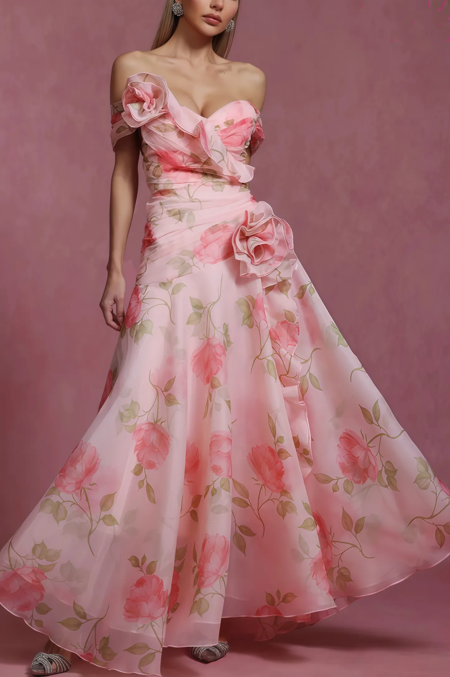 Isolde Strapless Floral Maxi Dress
