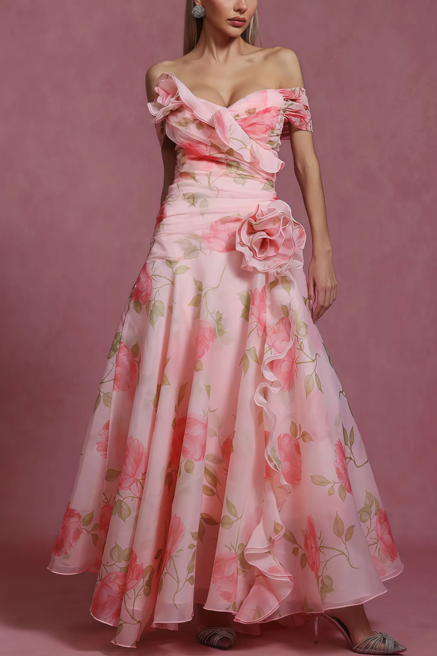 Isolde Strapless Floral Maxi Dress