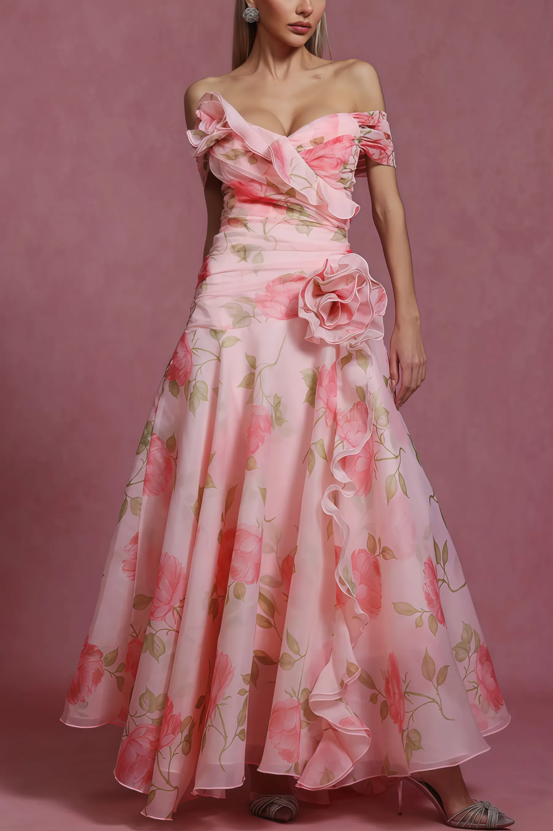 Isolde Strapless Floral Maxi Dress