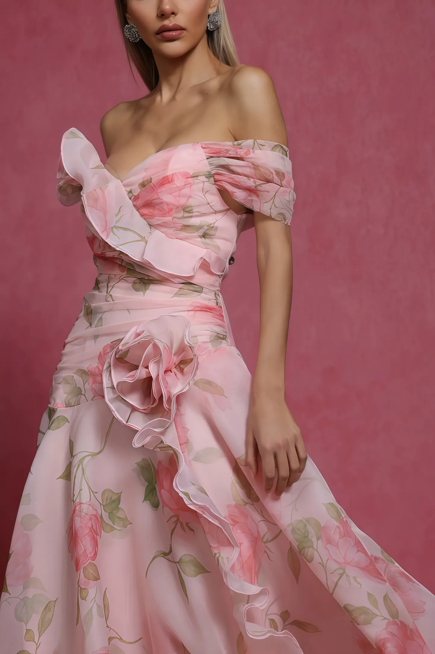 Isolde Strapless Floral Maxi Dress