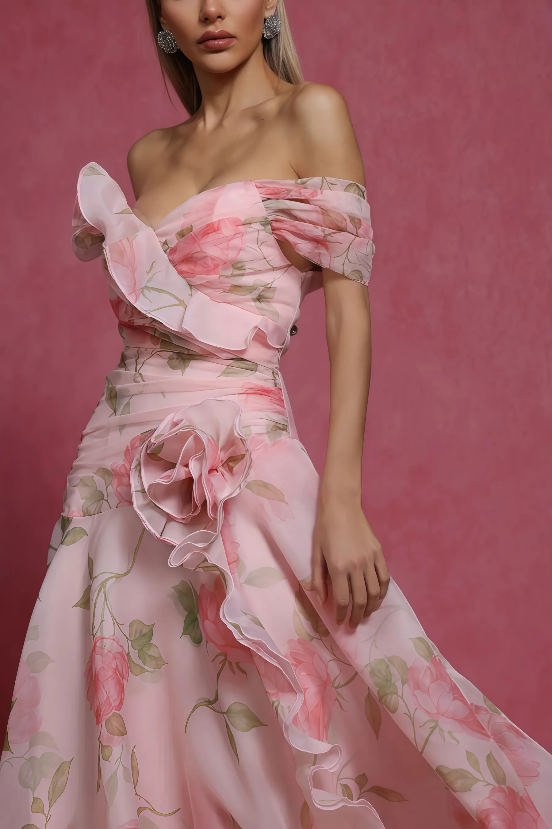 Isolde Strapless Floral Maxi Dress