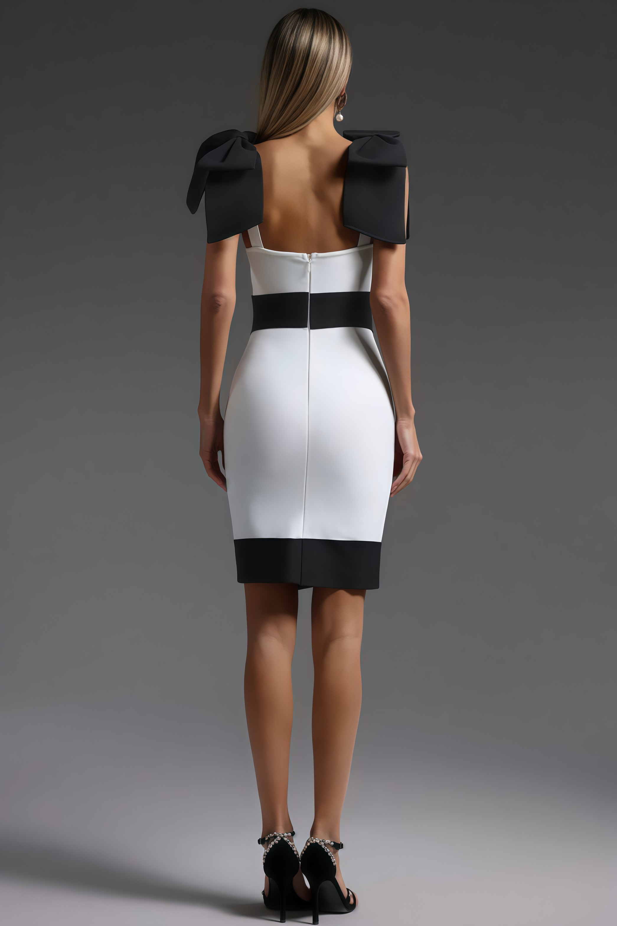 Chrisfa Sleeveless Bow Bandage Mini Dress