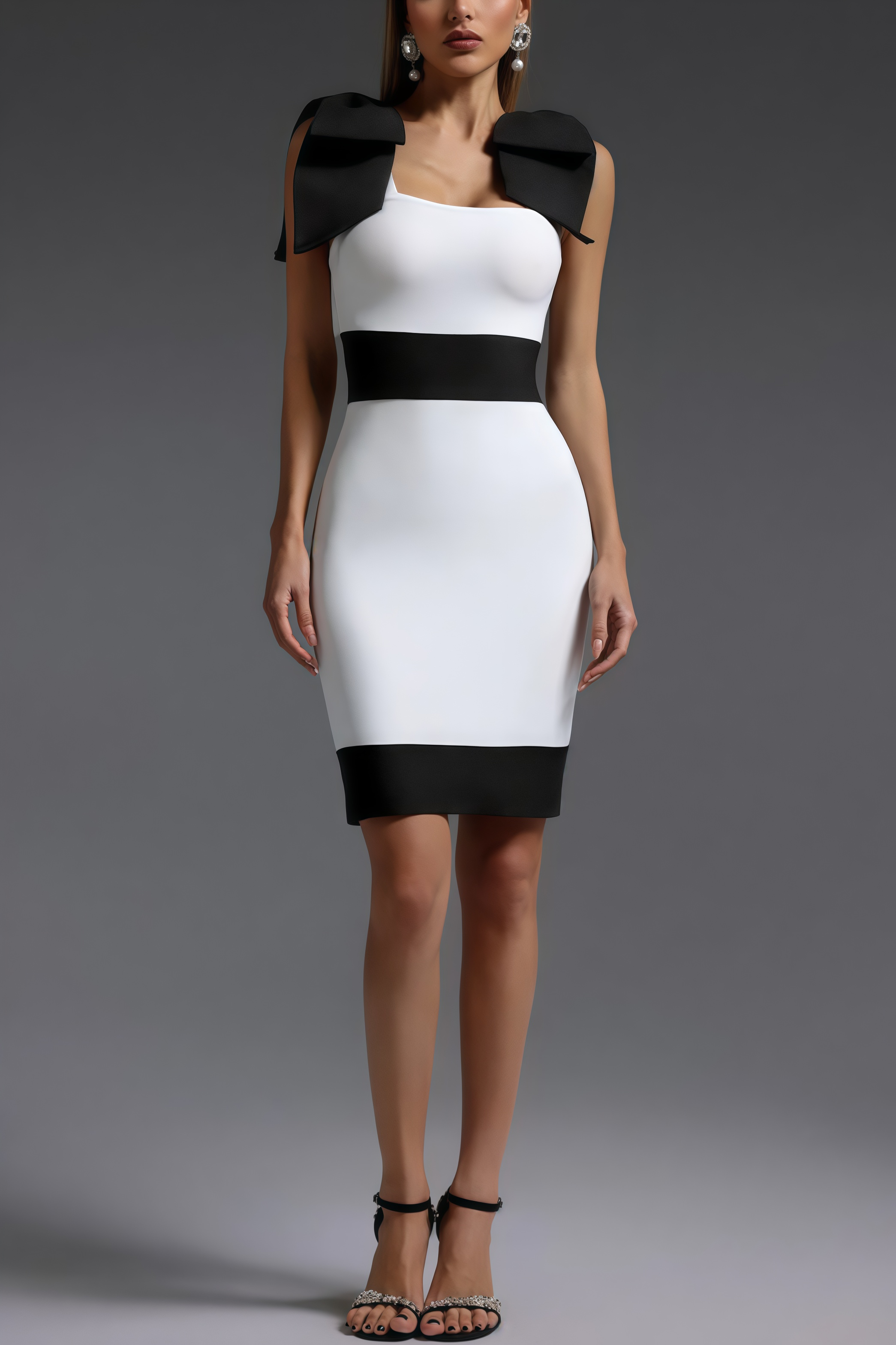 Chrisfa Sleeveless Bow Bandage Mini Dress