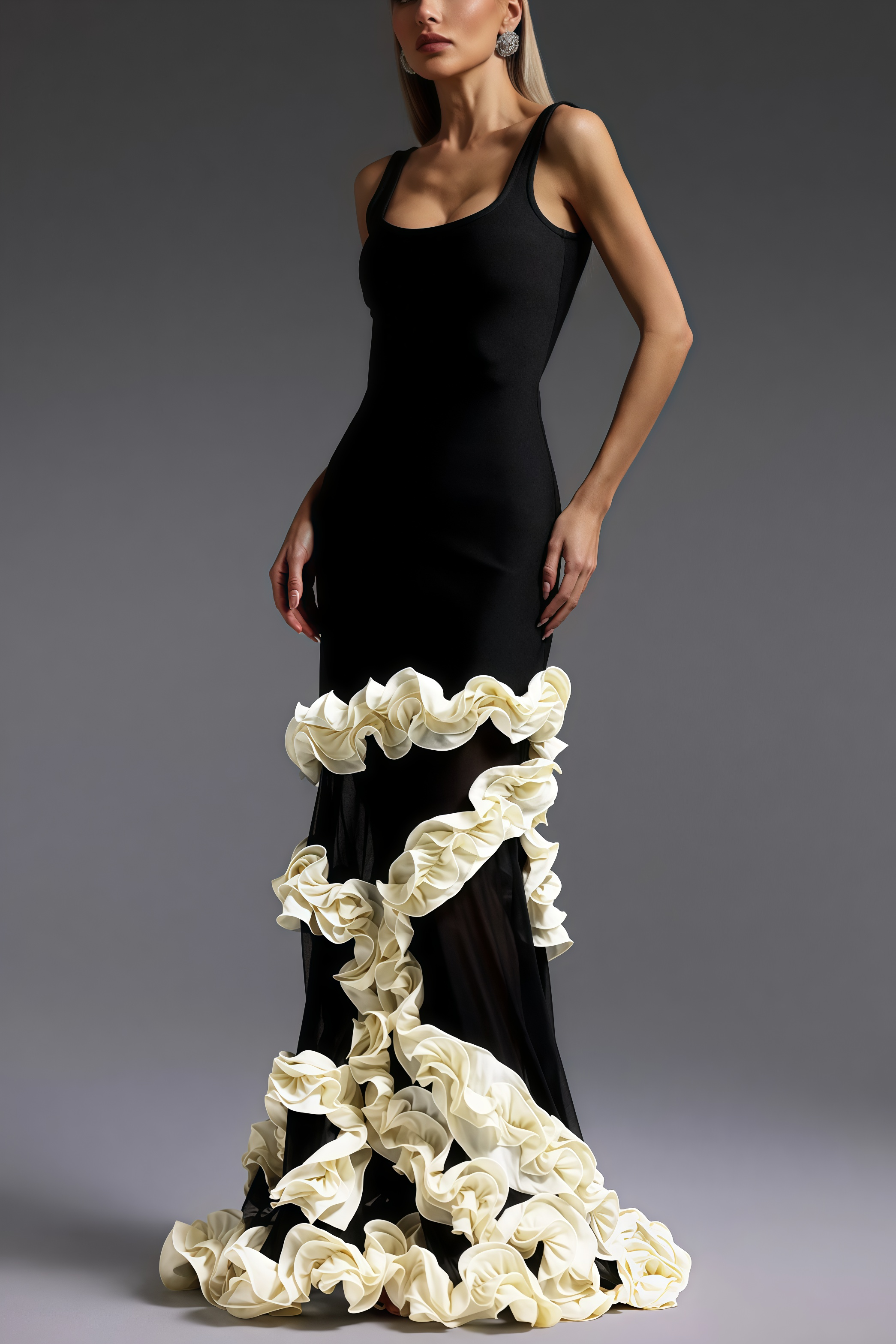 Liora Halter Ruffle Maxi Dress