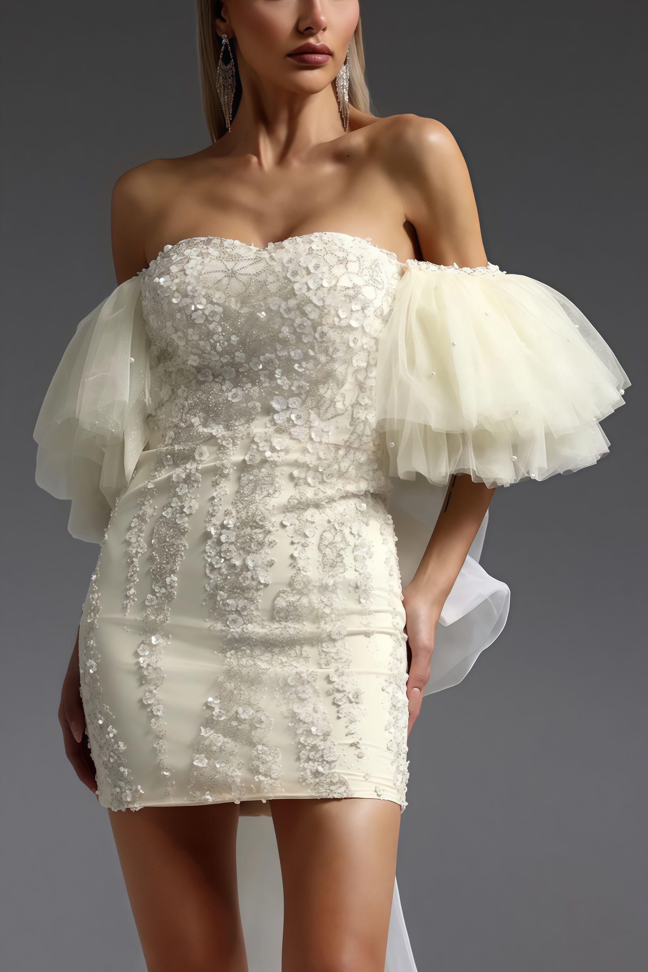 Joes Off-the-Shoulder Sequin Streaking Mini Dress