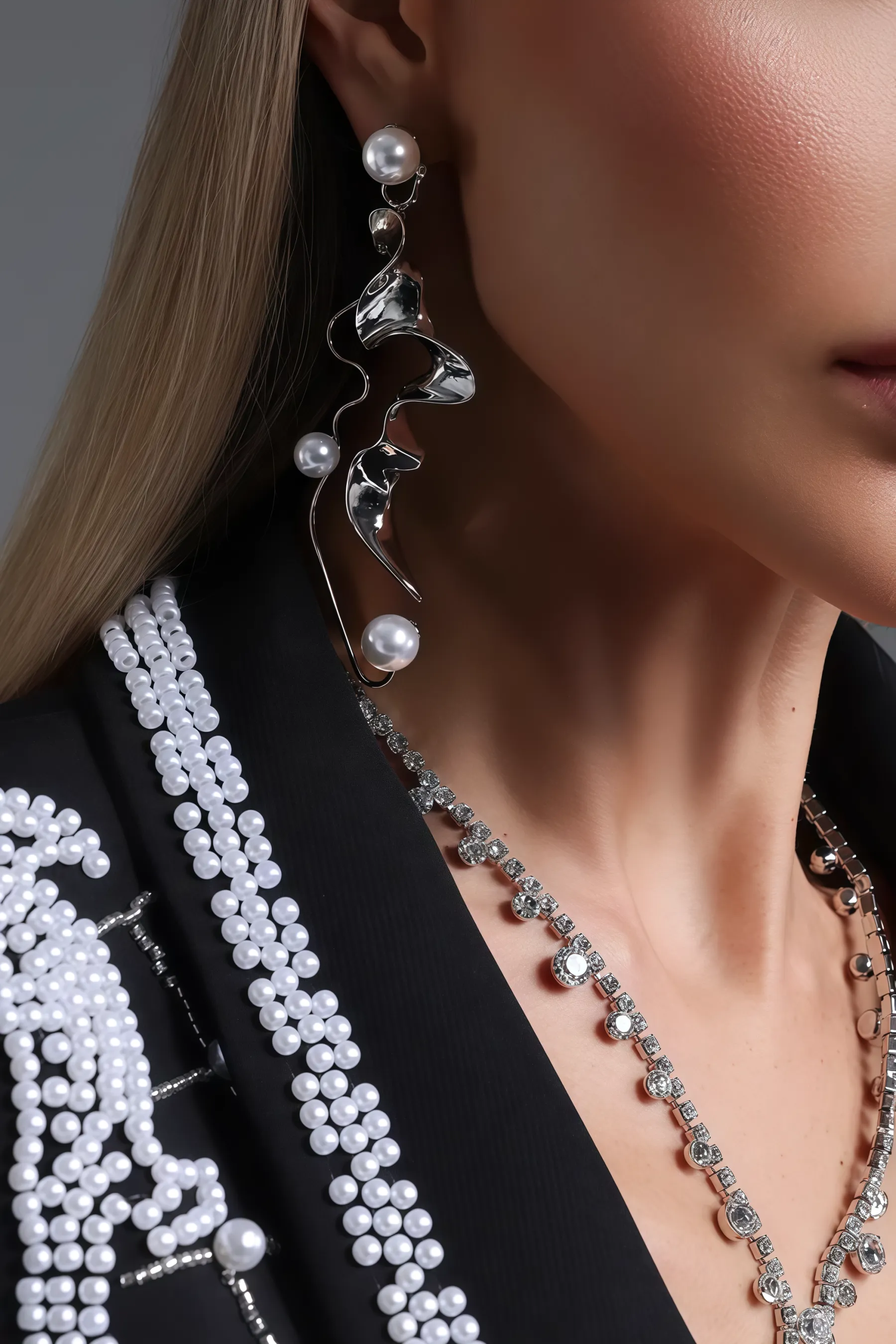 Islenr Irregularity Metal Pearl Earrings