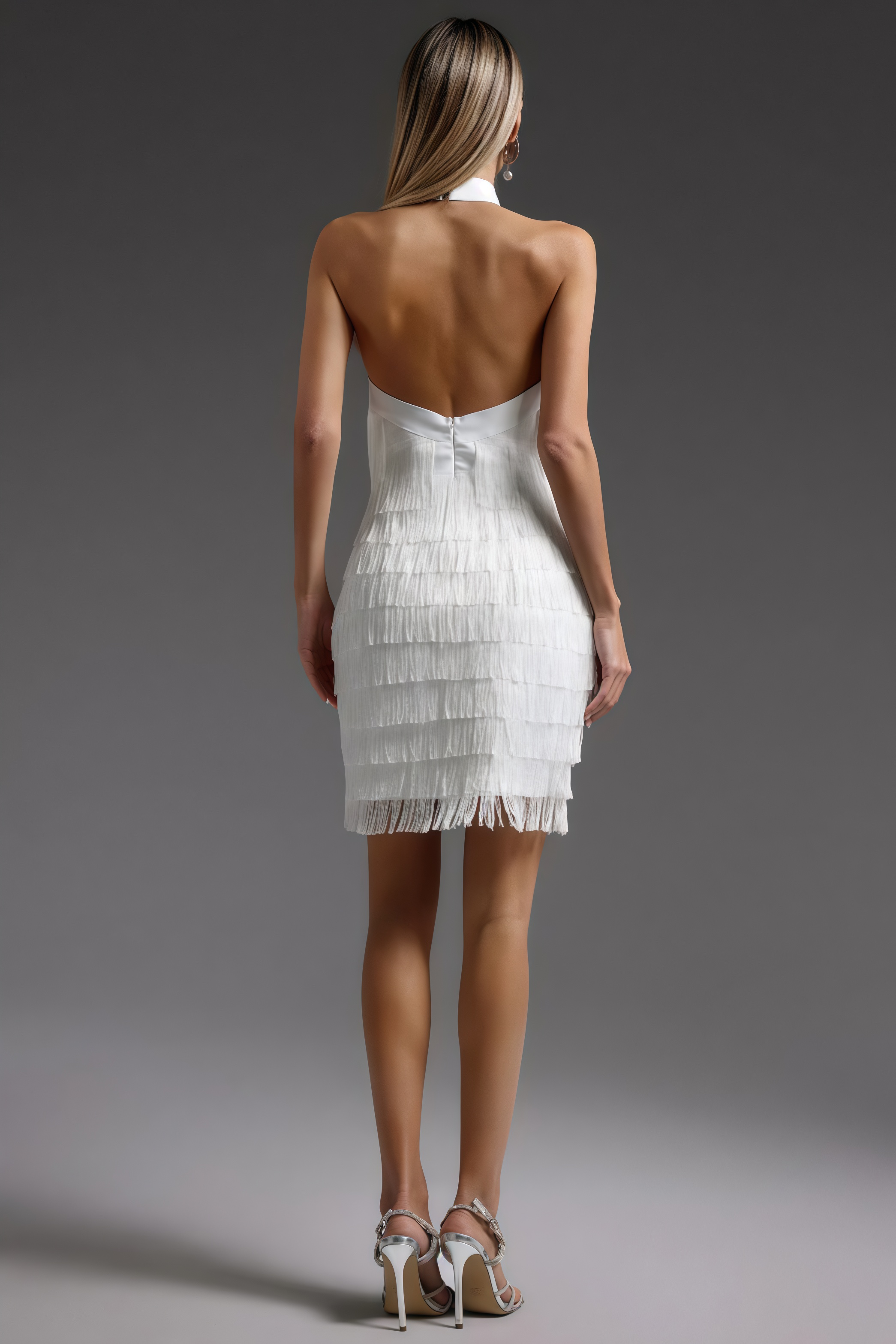 Ralphas White Fringe Mini Dress