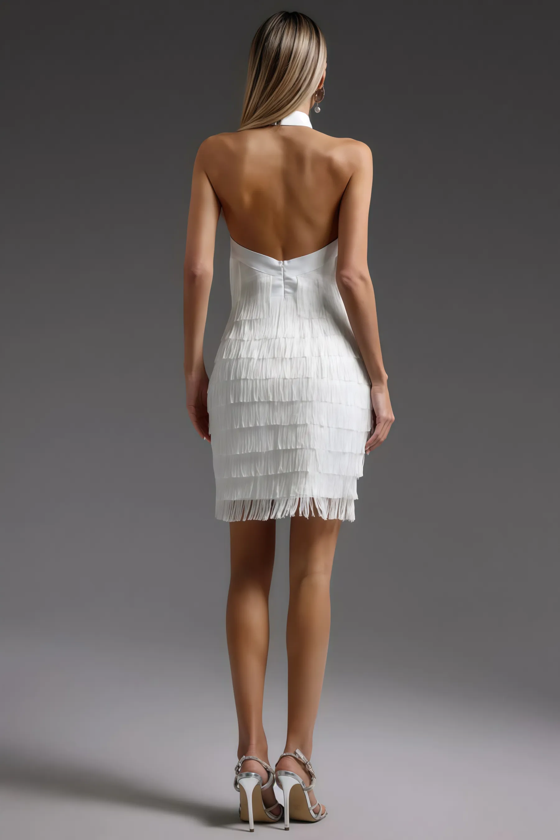 Ralphas White Fringe Mini Dress