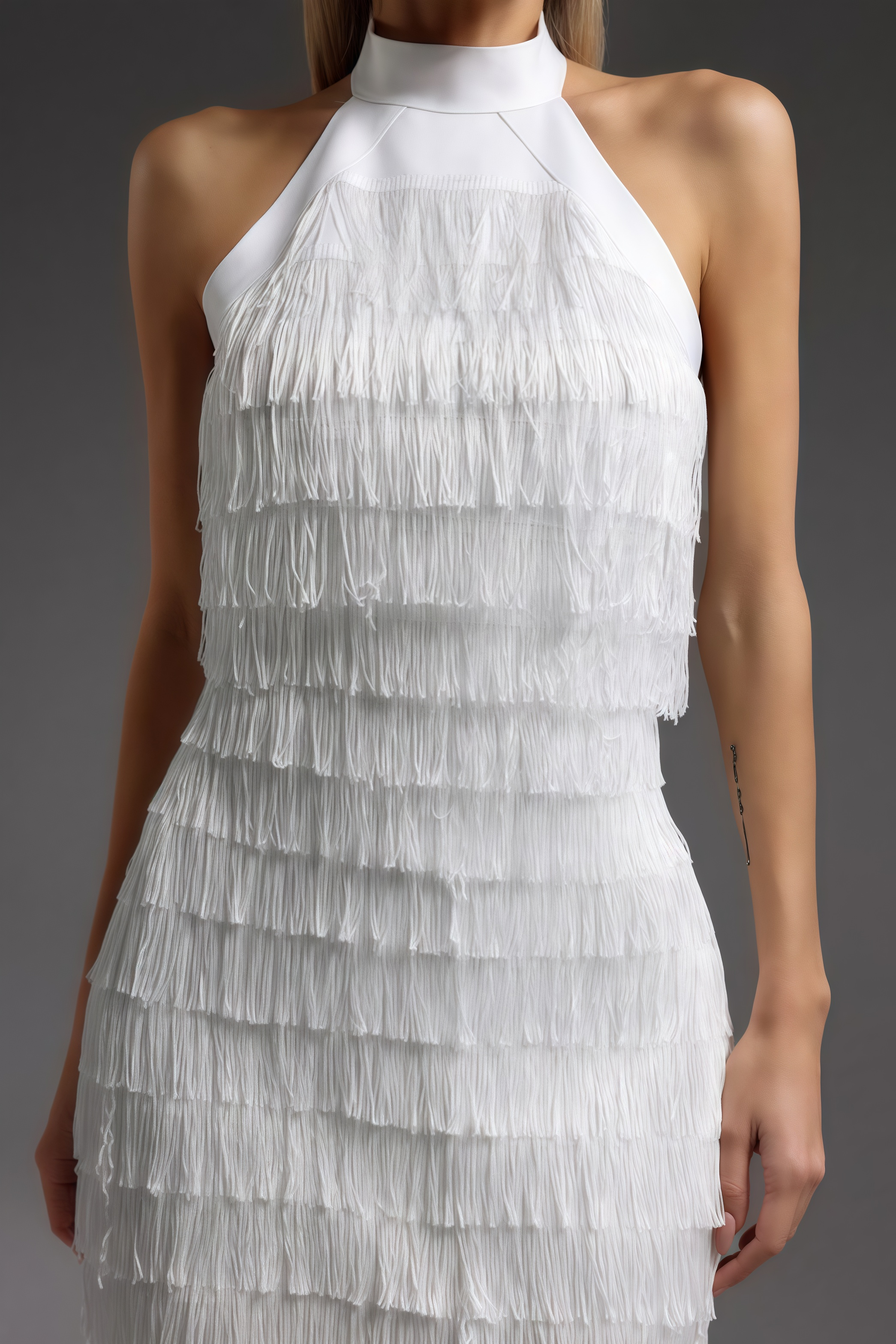 Ralphas White Fringe Mini Dress