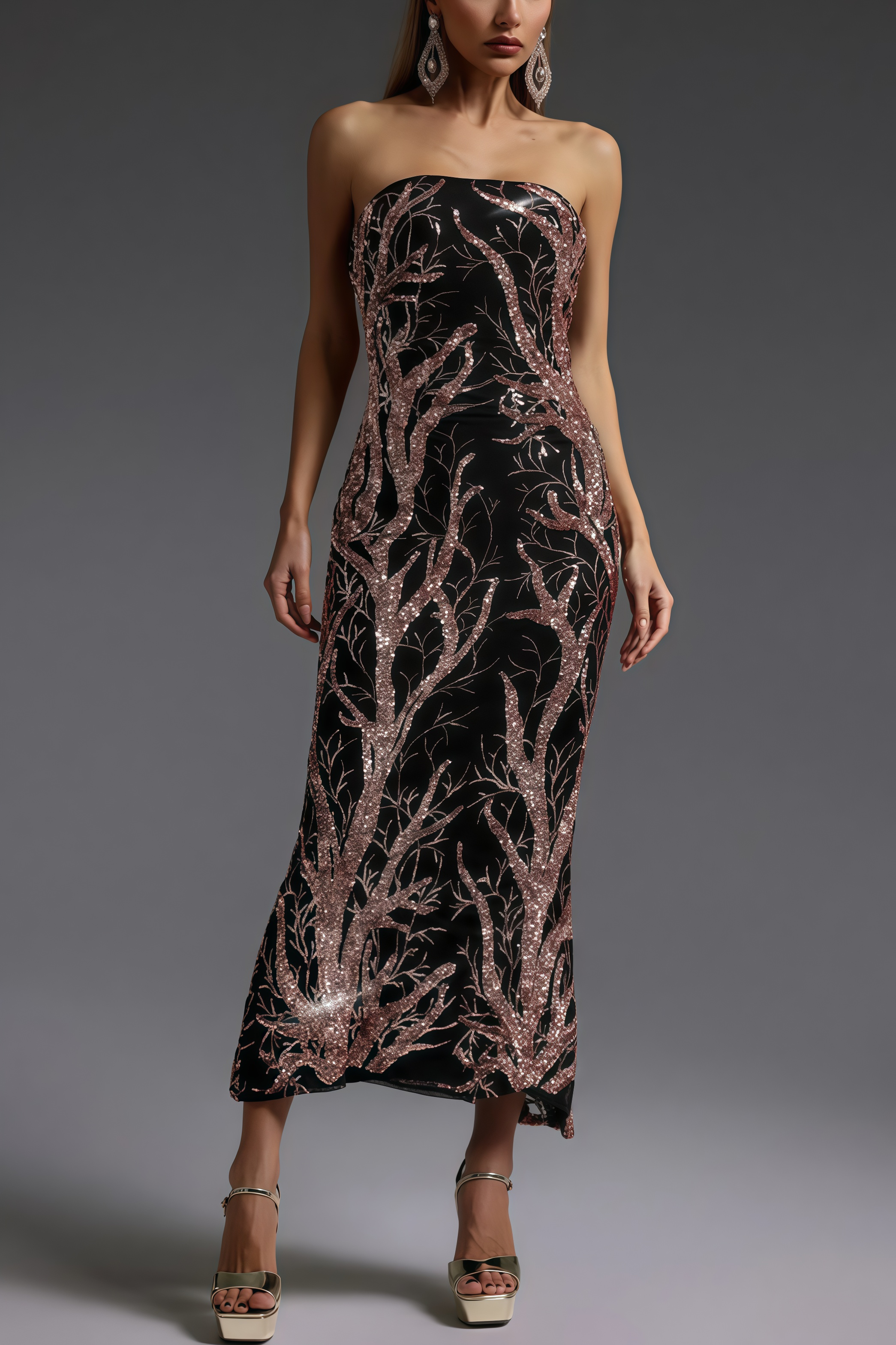 Rosay Sleeveless Sequin Maxi Dress