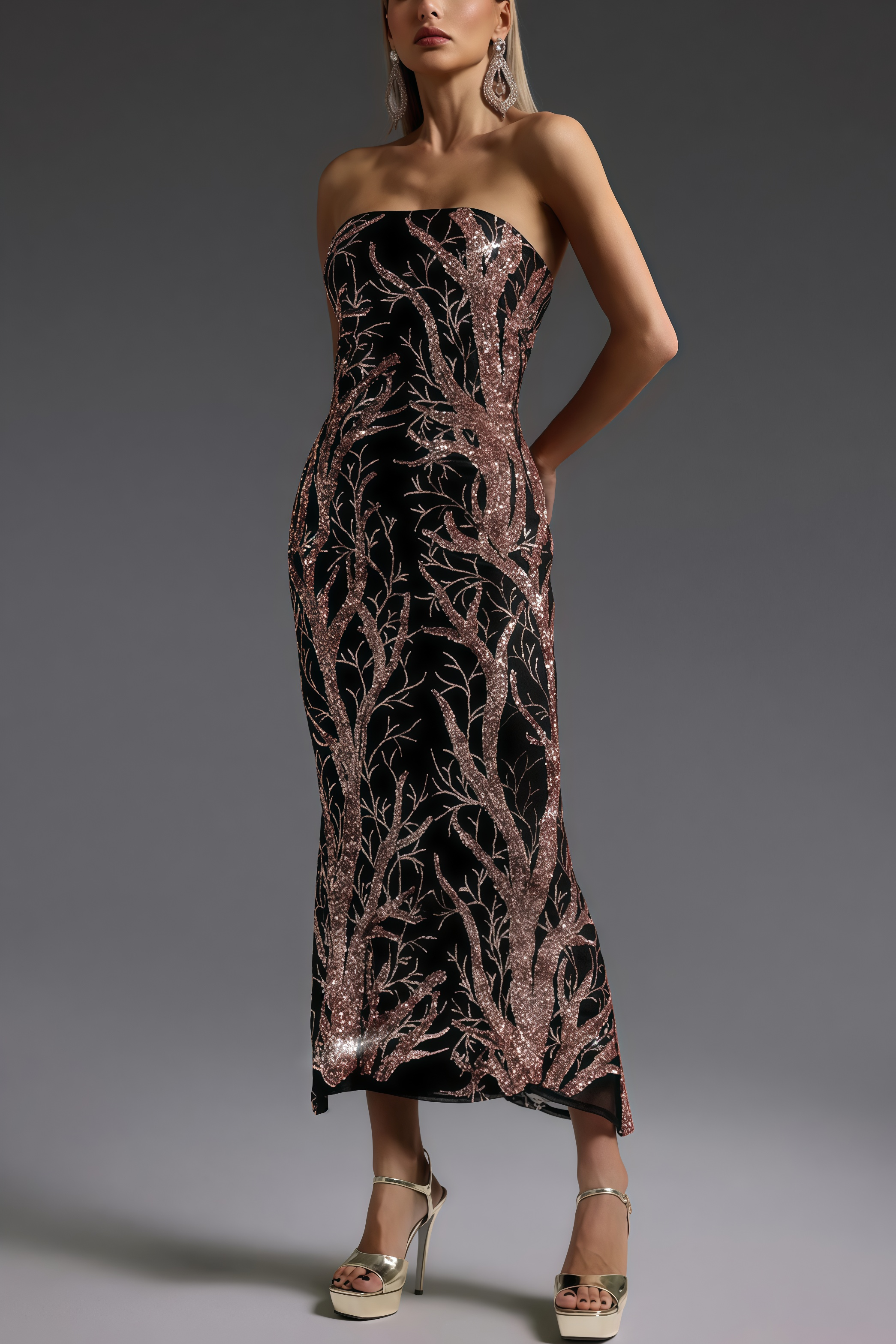 Rosay Sleeveless Sequin Maxi Dress