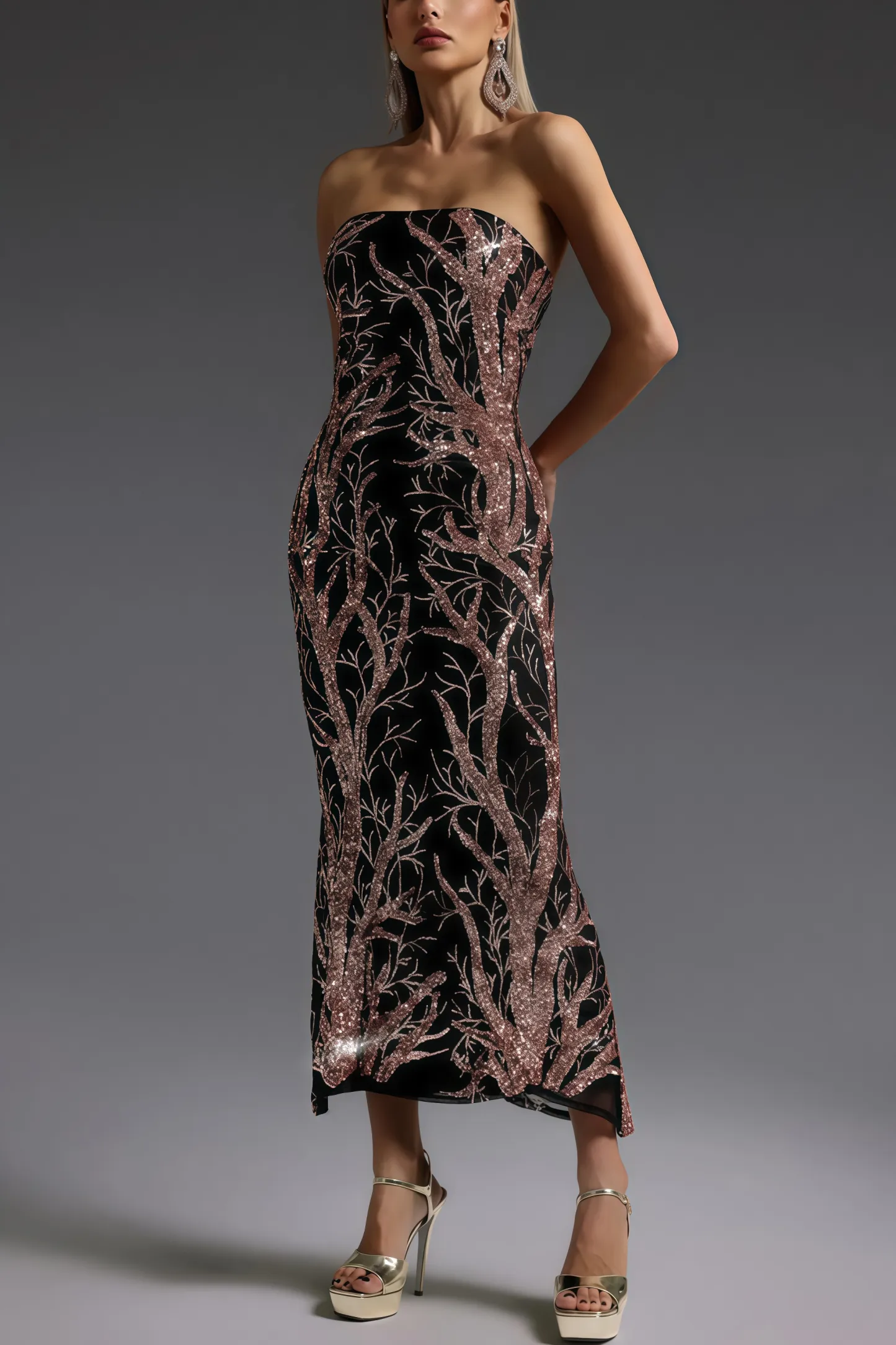 Rosay Sleeveless Sequin Maxi Dress