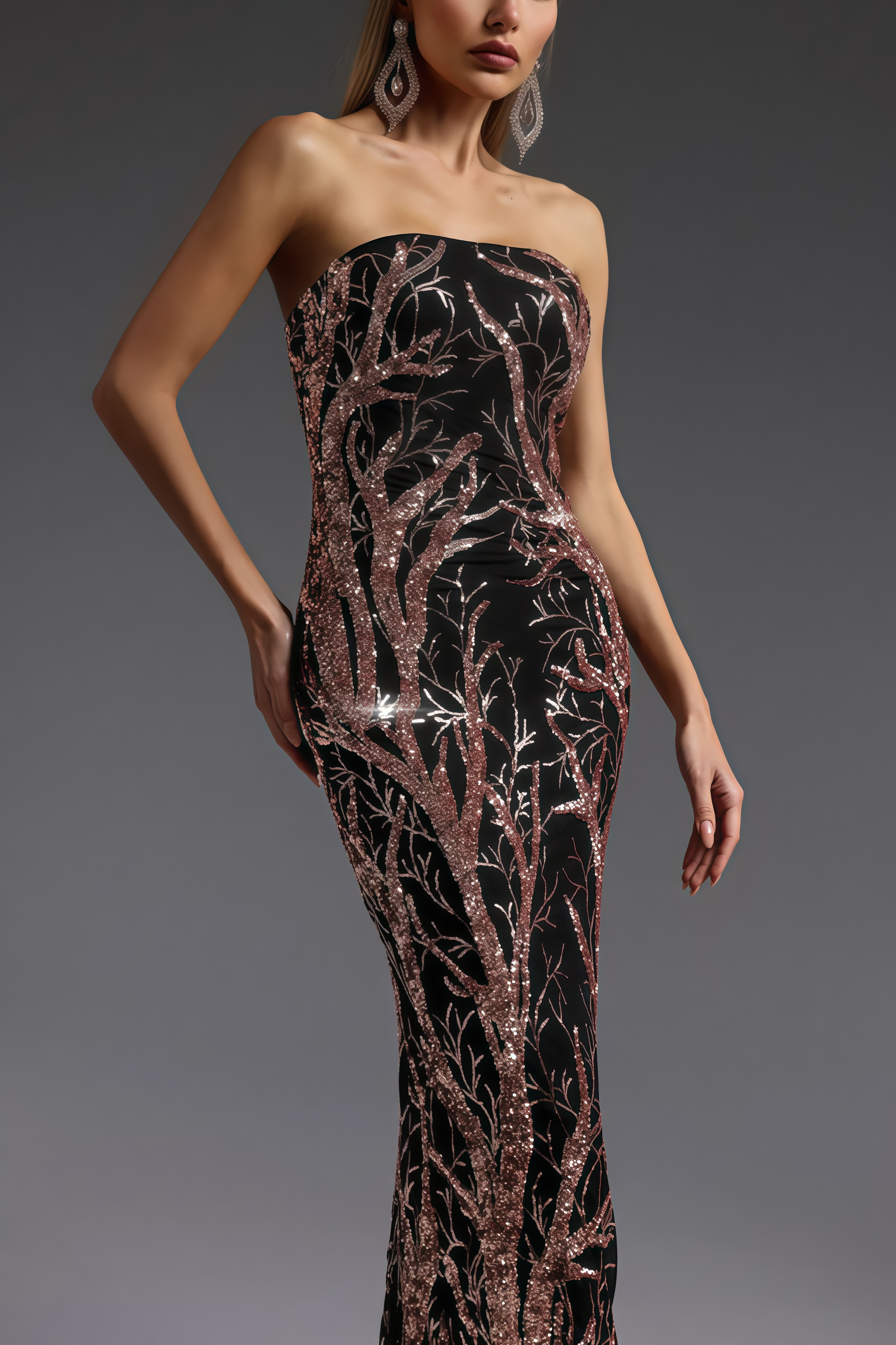 Rosay Sleeveless Sequin Maxi Dress