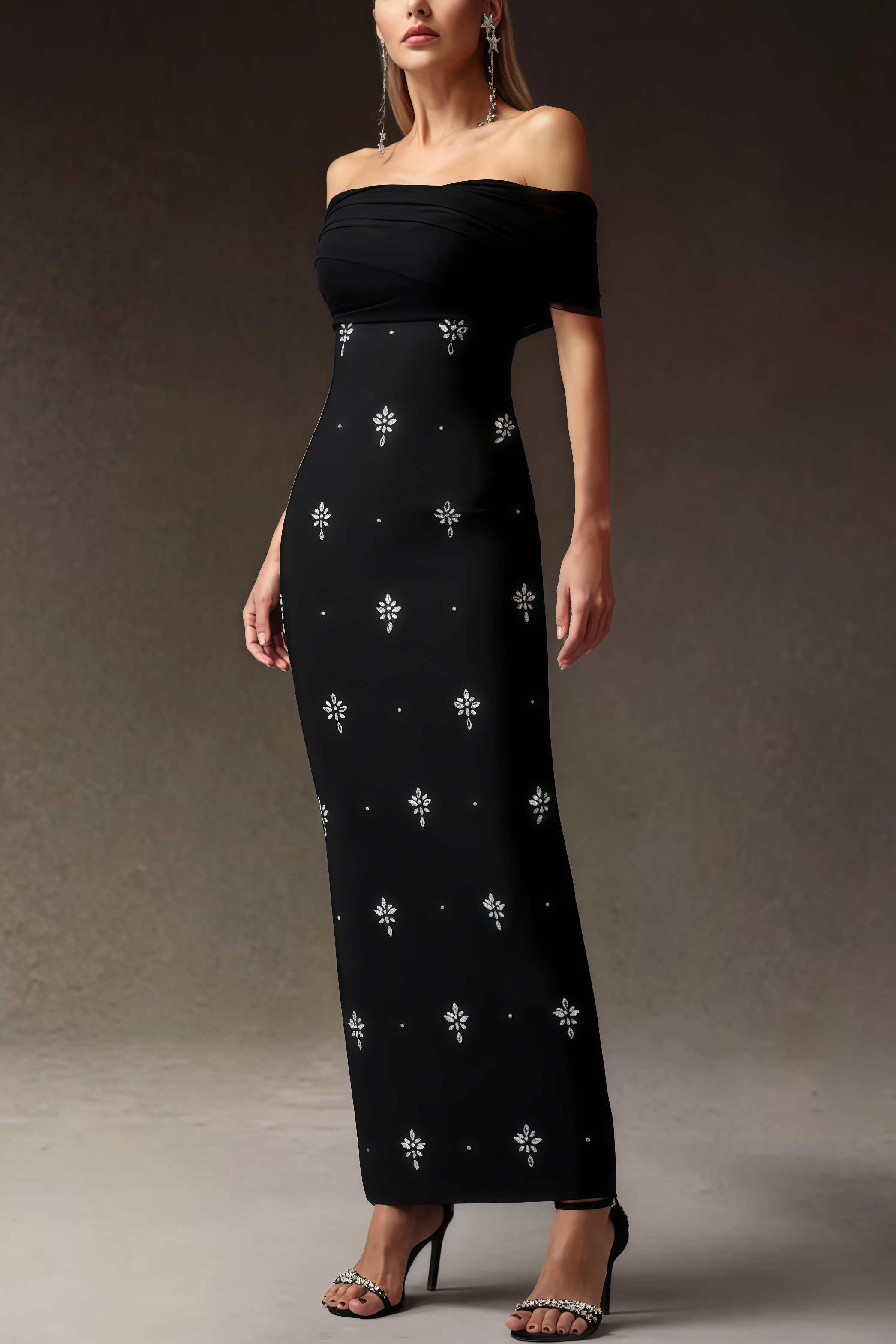 Fayrk Diamond Slim Bandage Maxi Dress