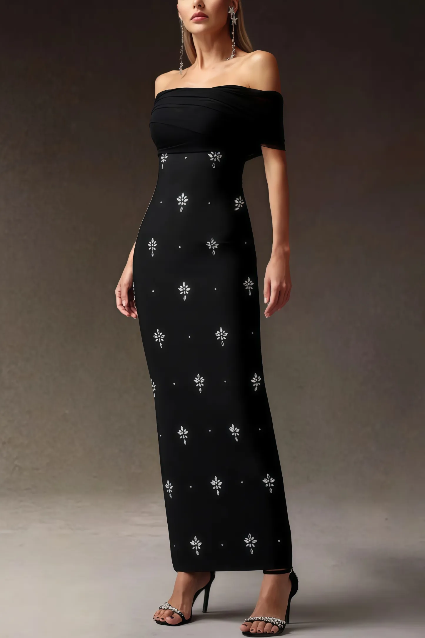 Fayrk Diamond Slim Bandage Maxi Dress