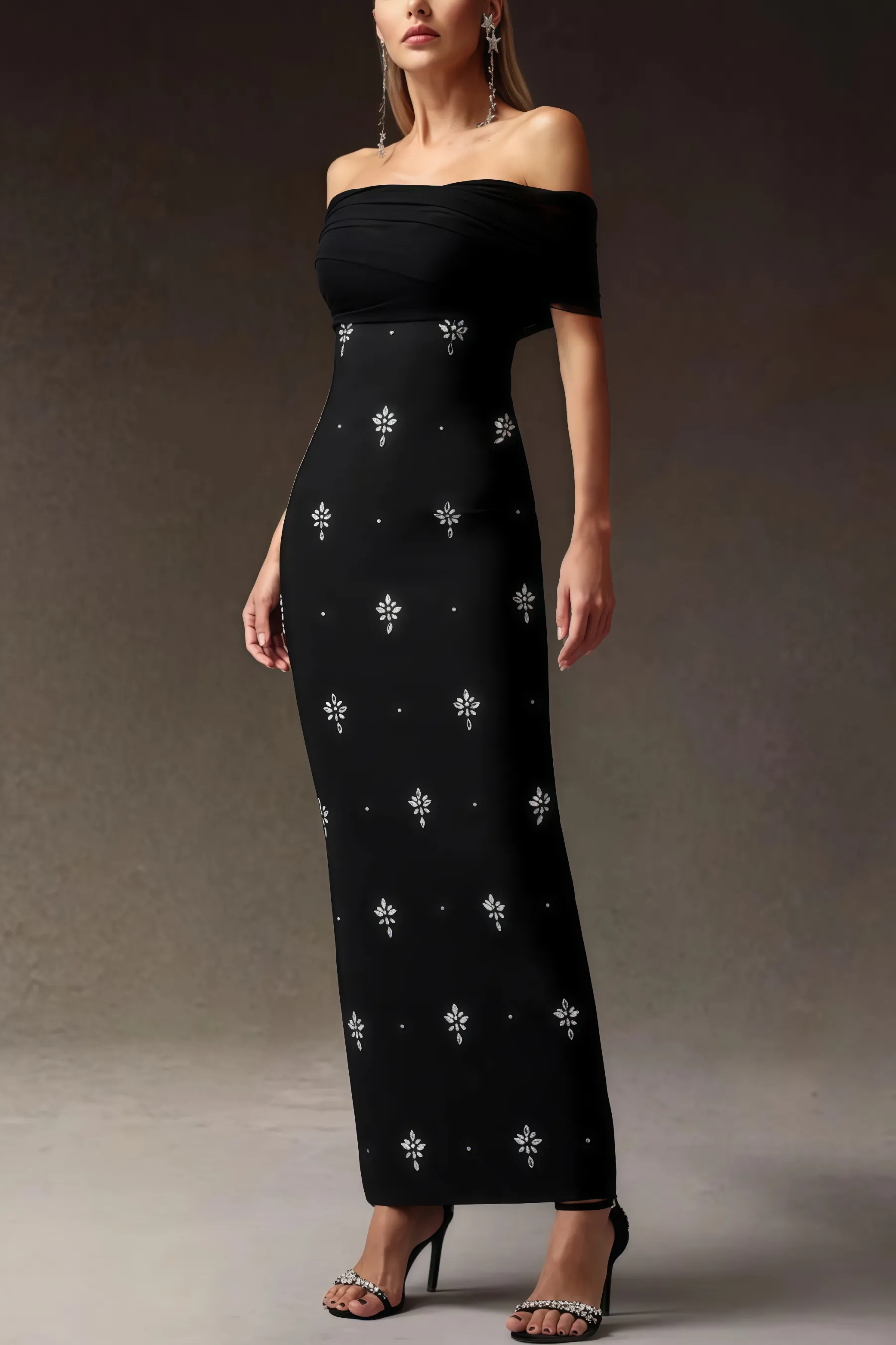 Fayrk Diamond Slim Bandage Maxi Dress