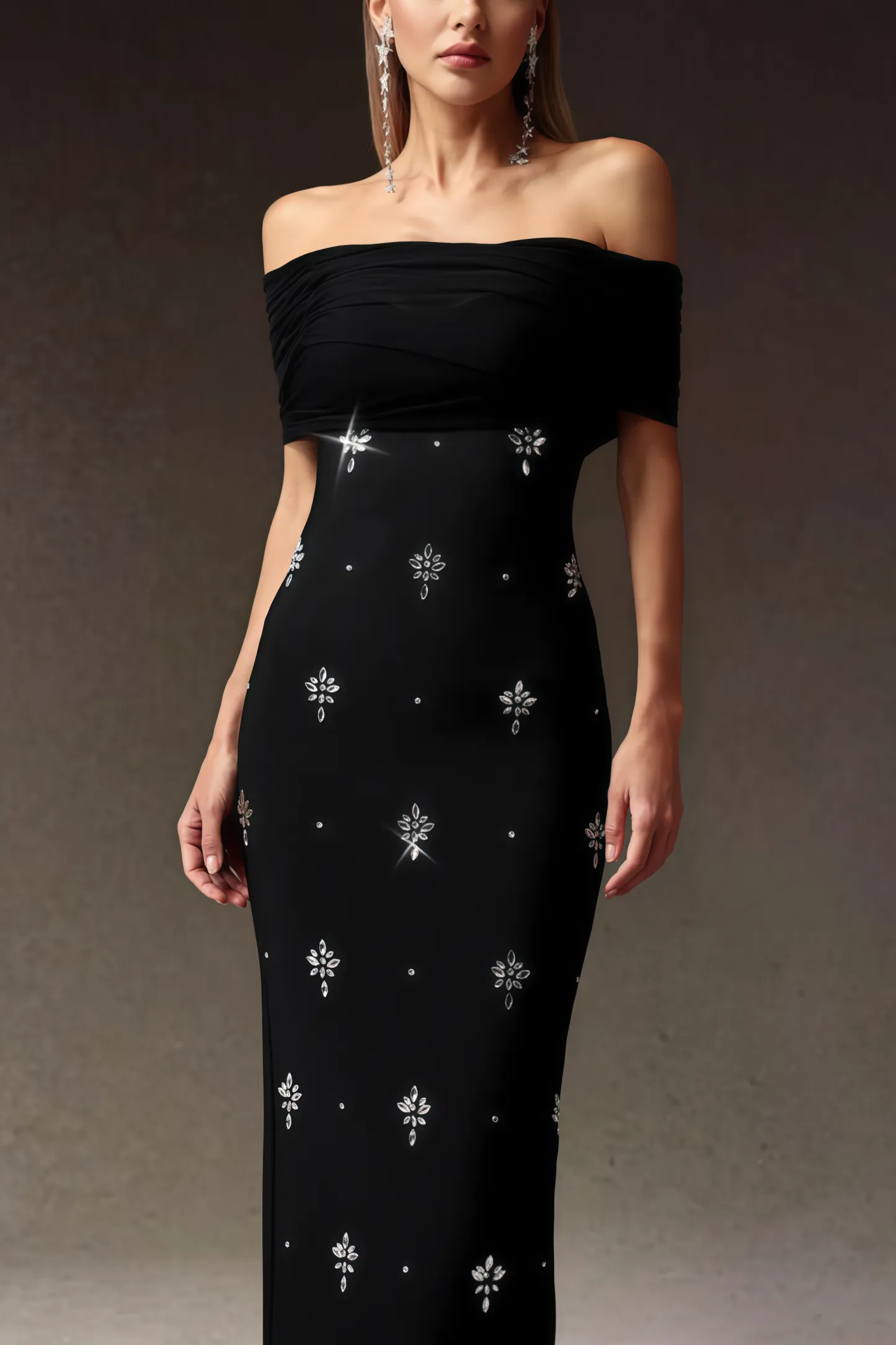 Fayrk Diamond Slim Bandage Maxi Dress