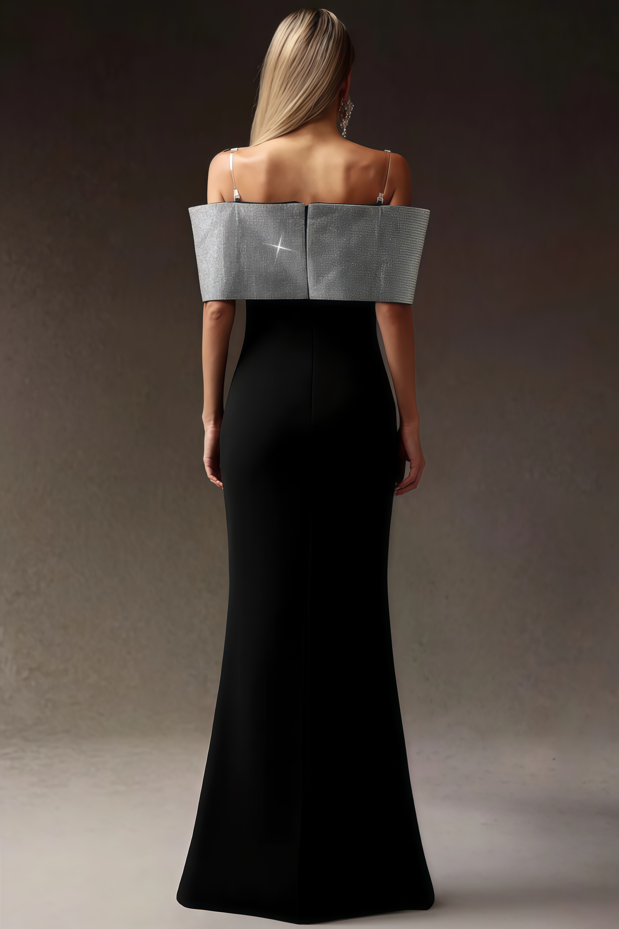 Rydad Bow Diamond Slim Maxi Dress