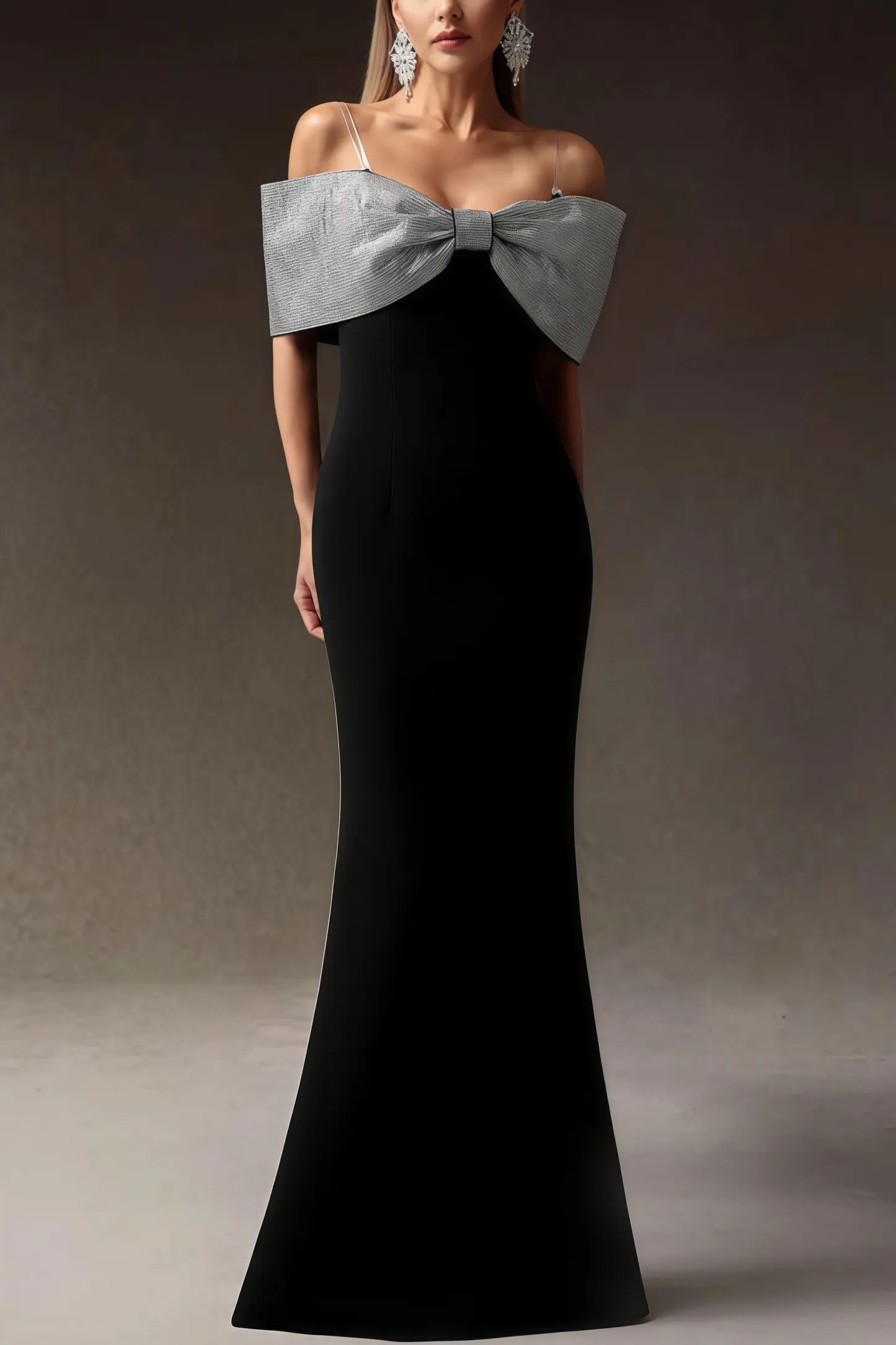 Rydad Bow Diamond Slim Maxi Dress