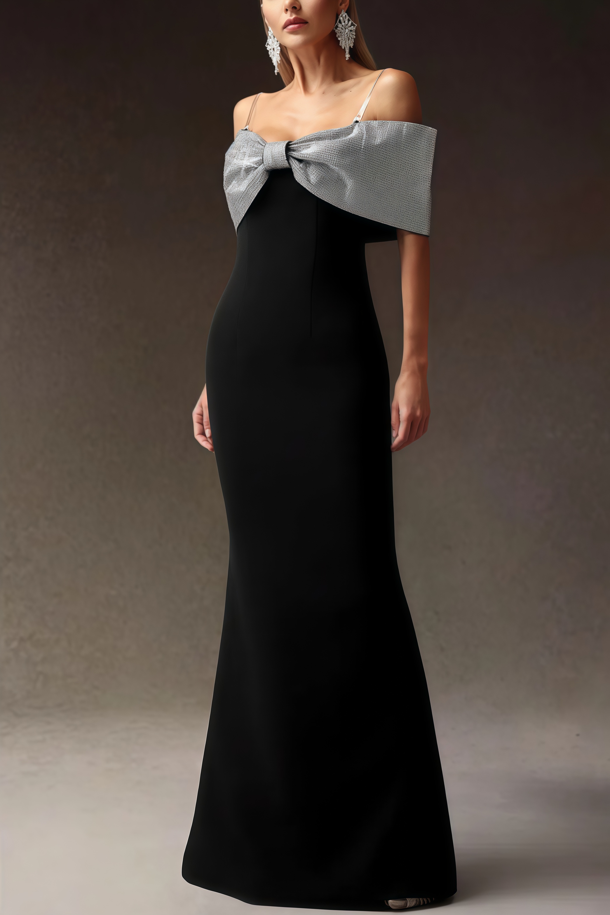 Rydad Bow Diamond Slim Maxi Dress