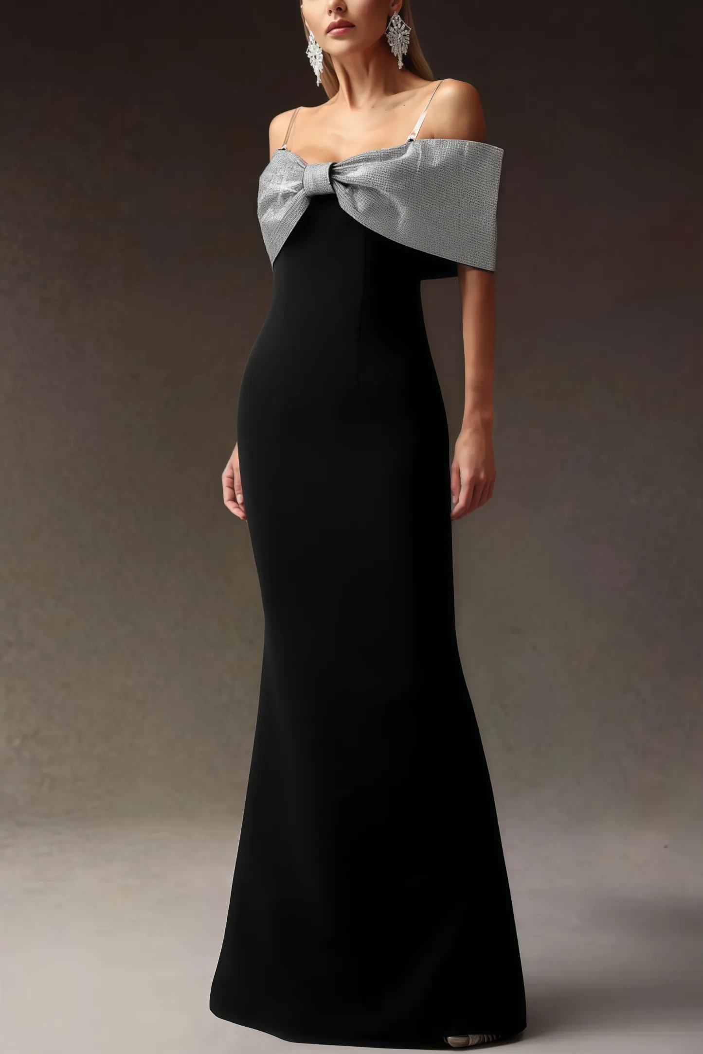 Rydad Bow Diamond Slim Maxi Dress
