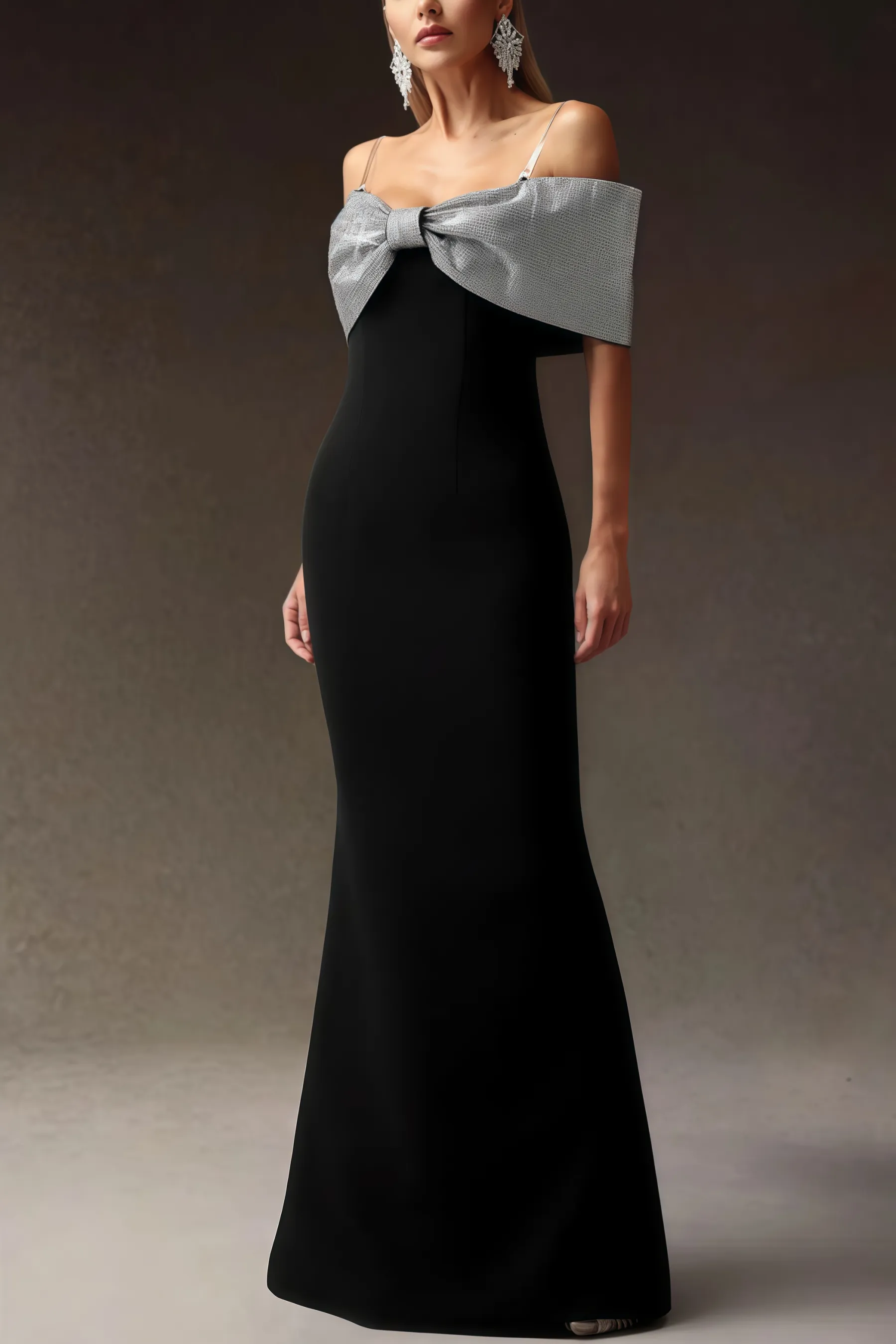 Rydad Bow Diamond Slim Maxi Dress