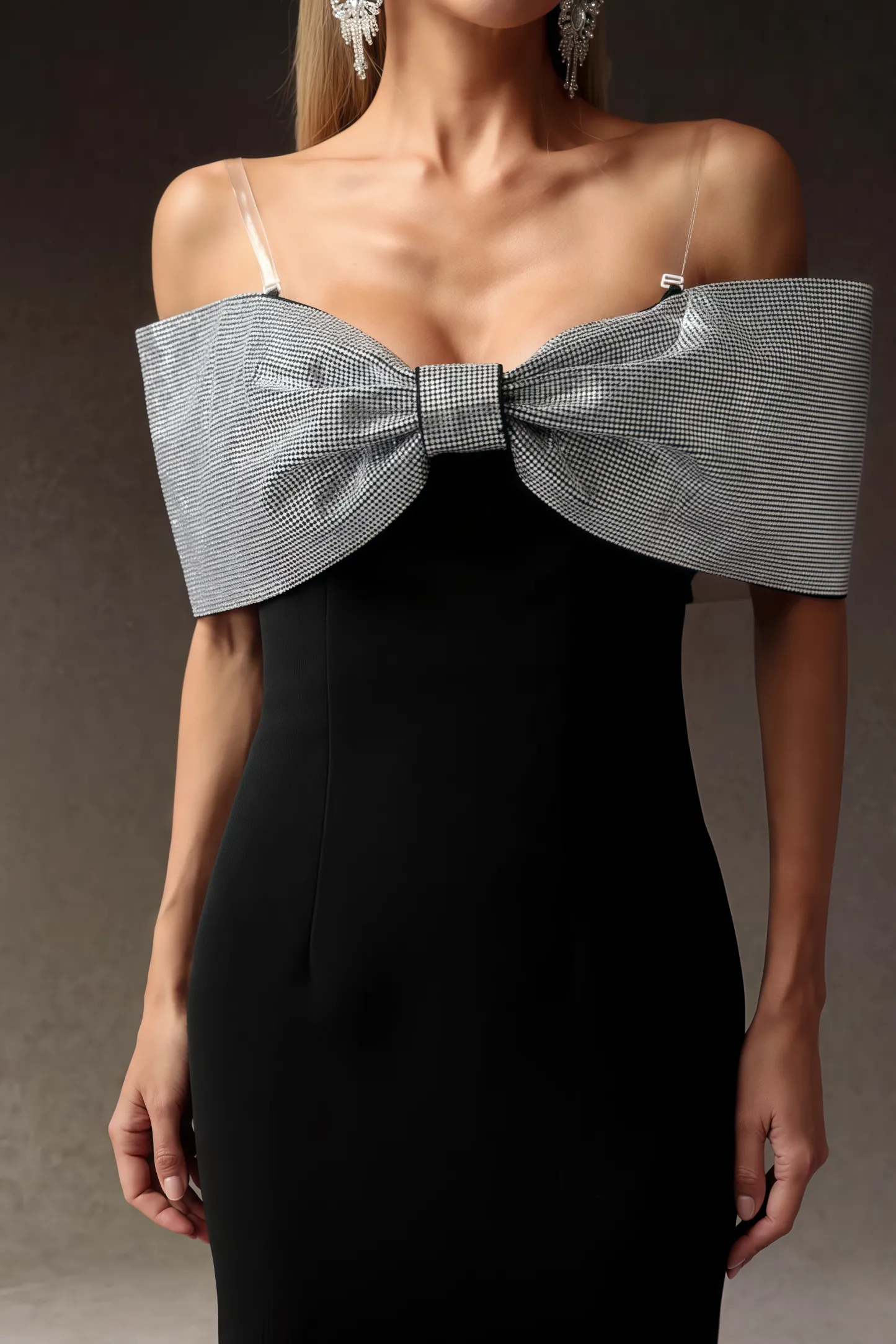 Rydad Bow Diamond Slim Maxi Dress