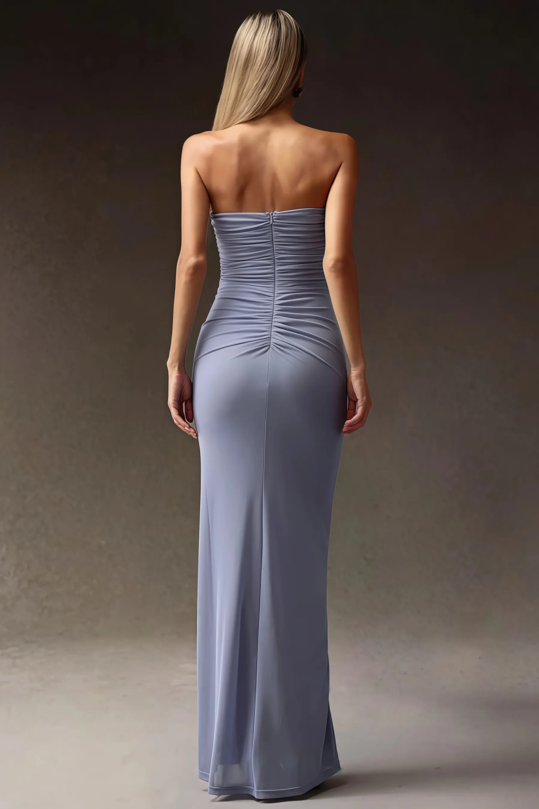 Wynik Flowers Hollow Strapless Slim Maxi Dress