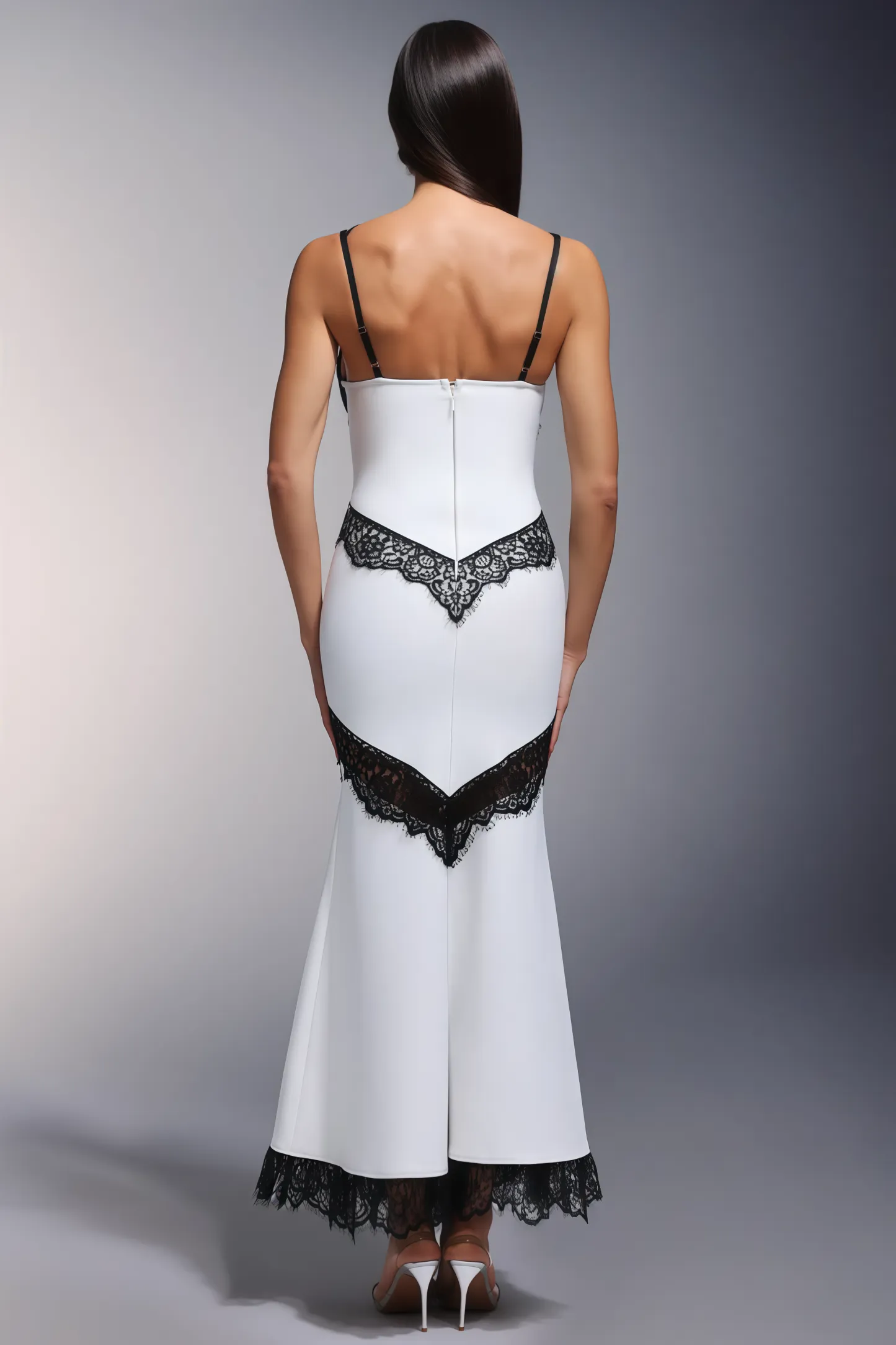 Naom Sleeveless Black Lace Maxi Dress