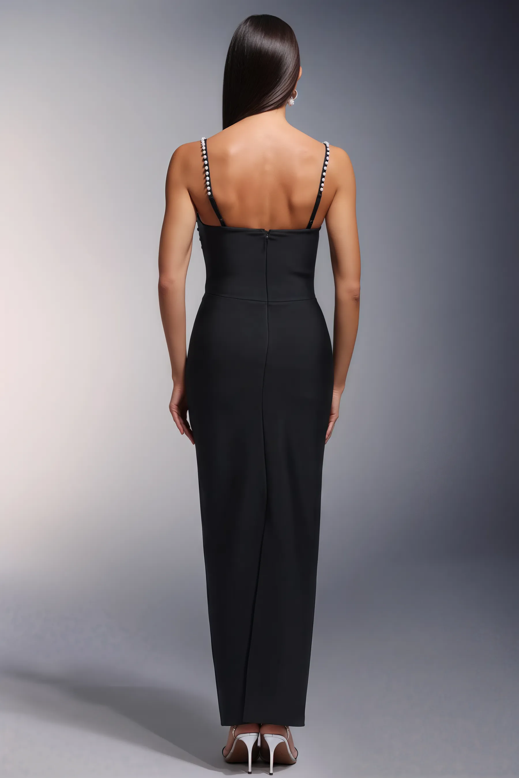 Selenty Sleeveless Diamond Bandage Maxi Dress