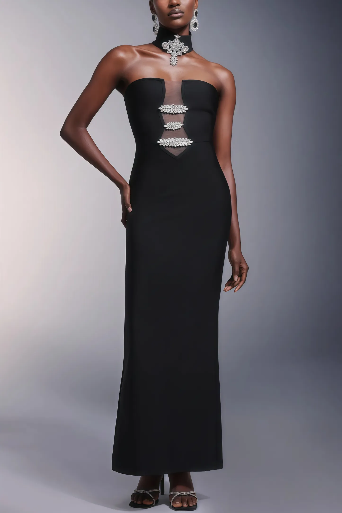 Naysk Rhinestone Bandage Maxi Dress