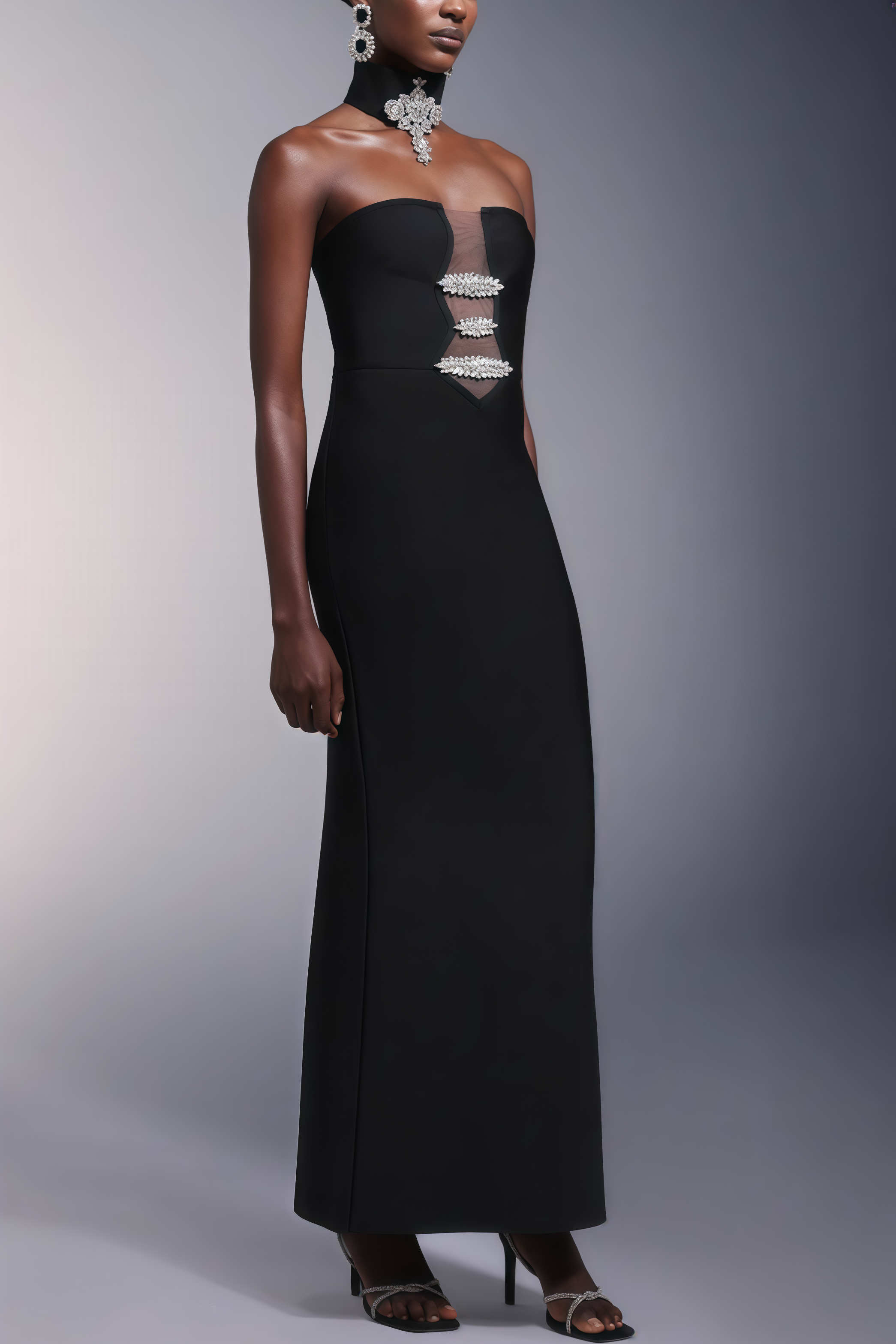 Naysk Rhinestone Bandage Maxi Dress