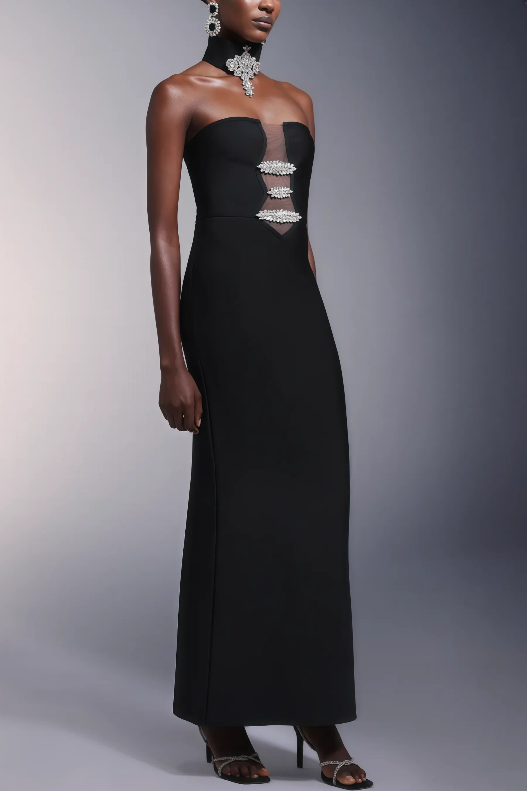 Naysk Rhinestone Bandage Maxi Dress
