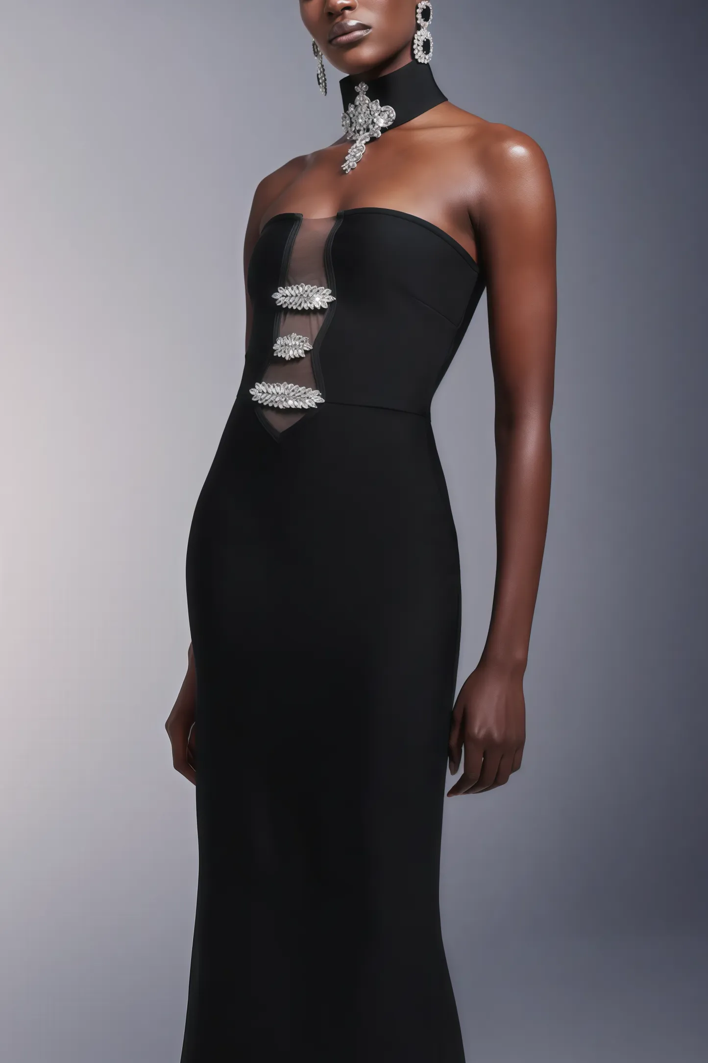 Naysk Rhinestone Bandage Maxi Dress