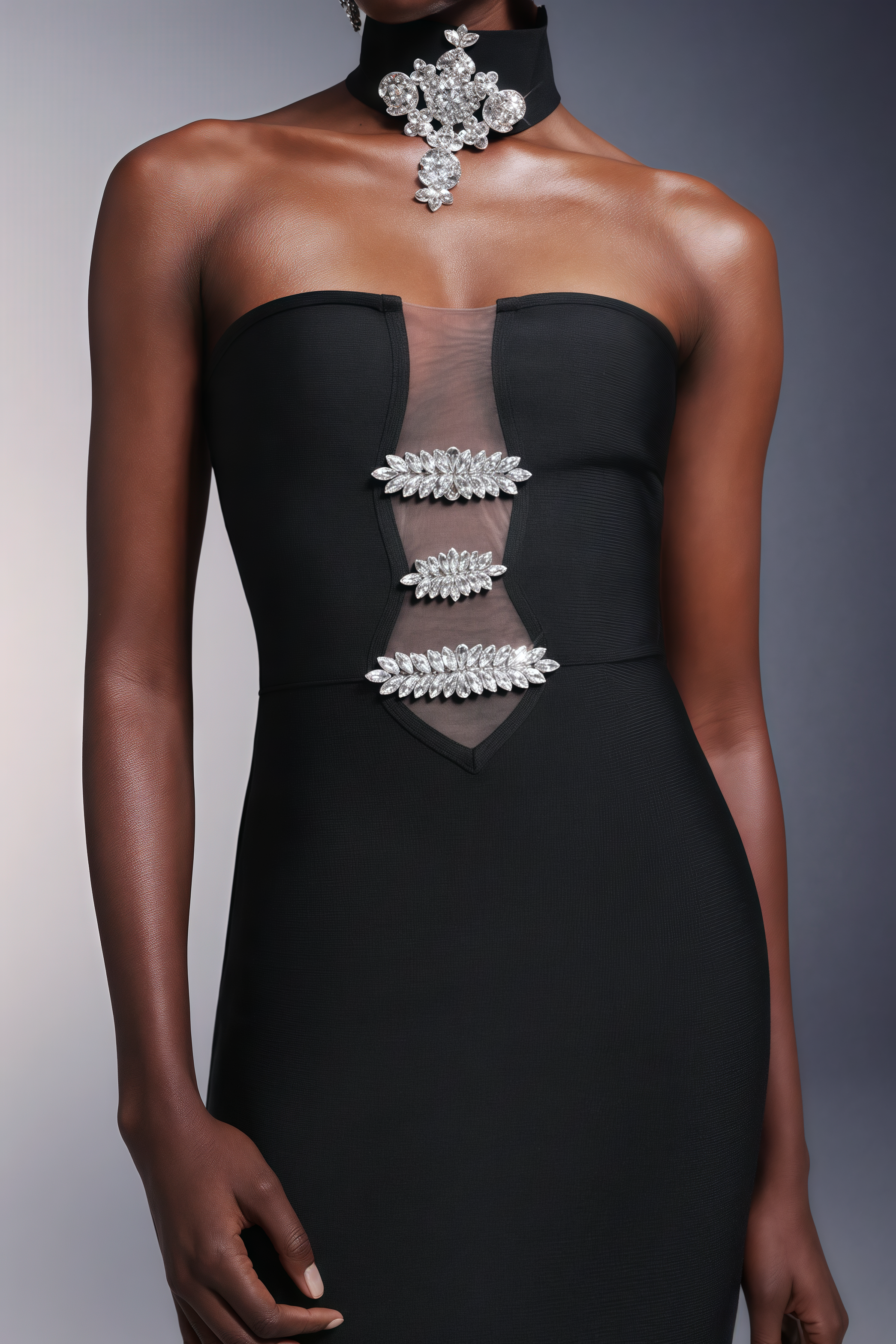 Naysk Rhinestone Bandage Maxi Dress