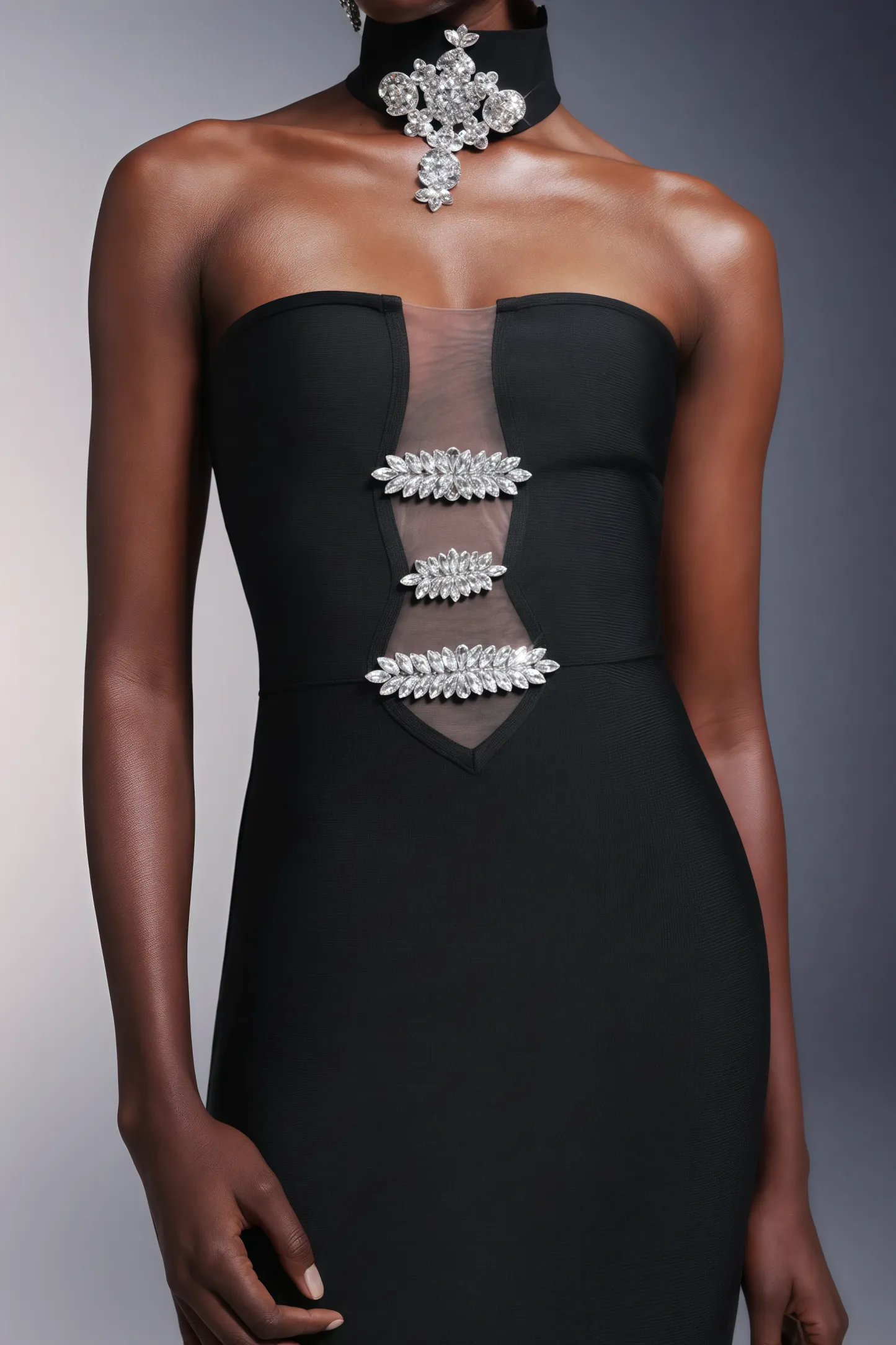 Naysk Rhinestone Bandage Maxi Dress