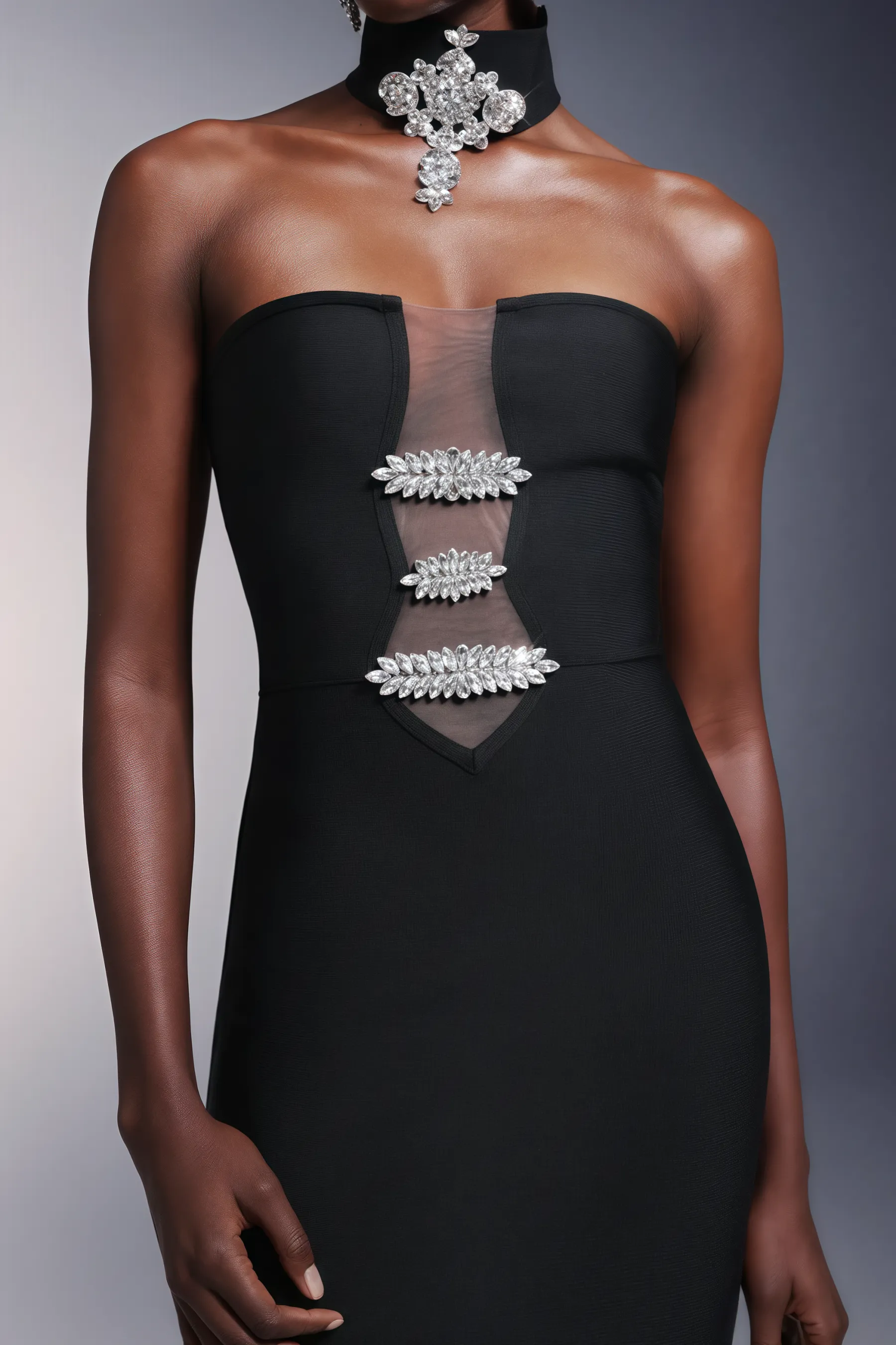 Naysk Rhinestone Bandage Maxi Dress
