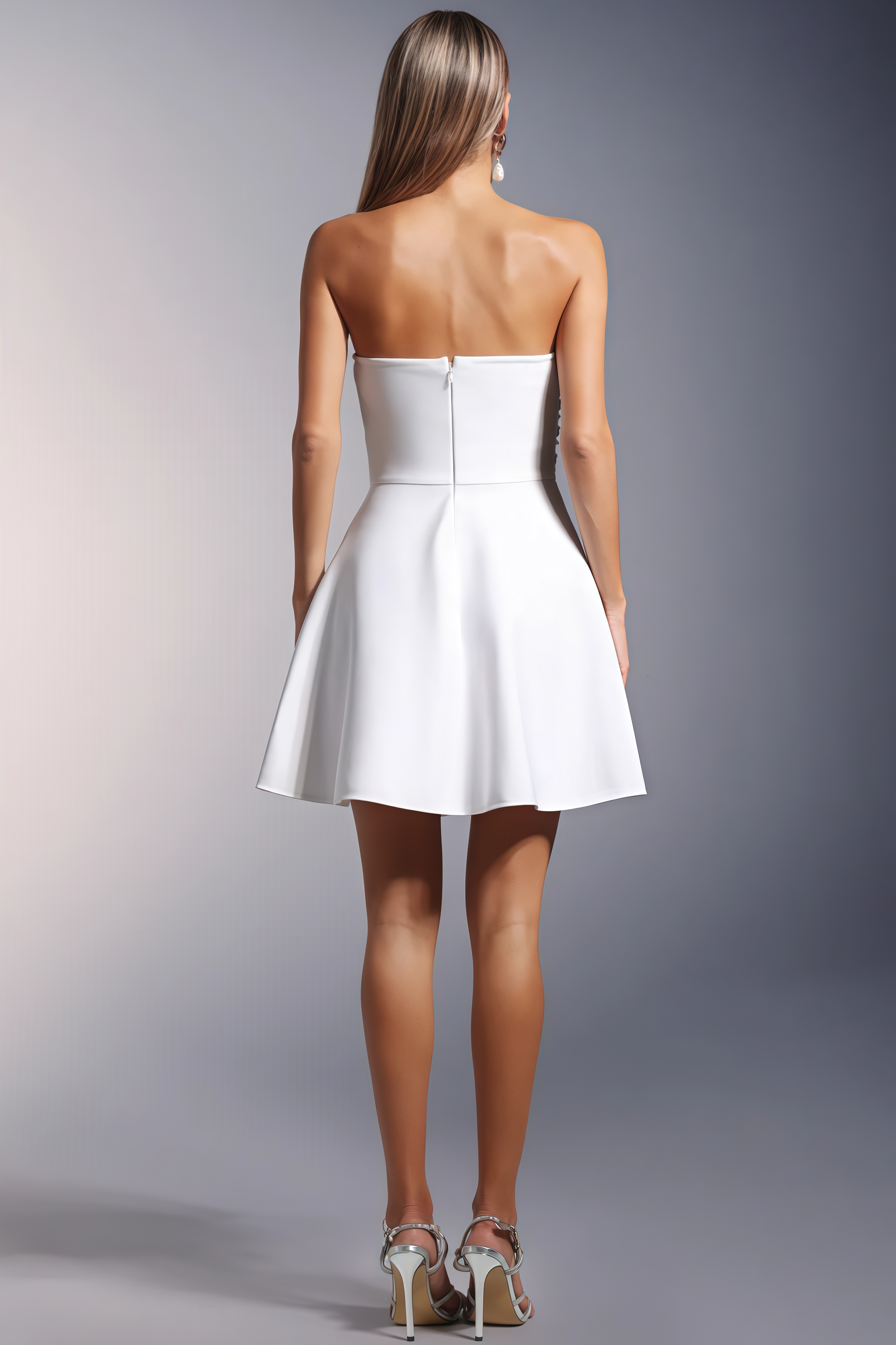 Kaelht Strapless Diamond Bandage Mini Dress