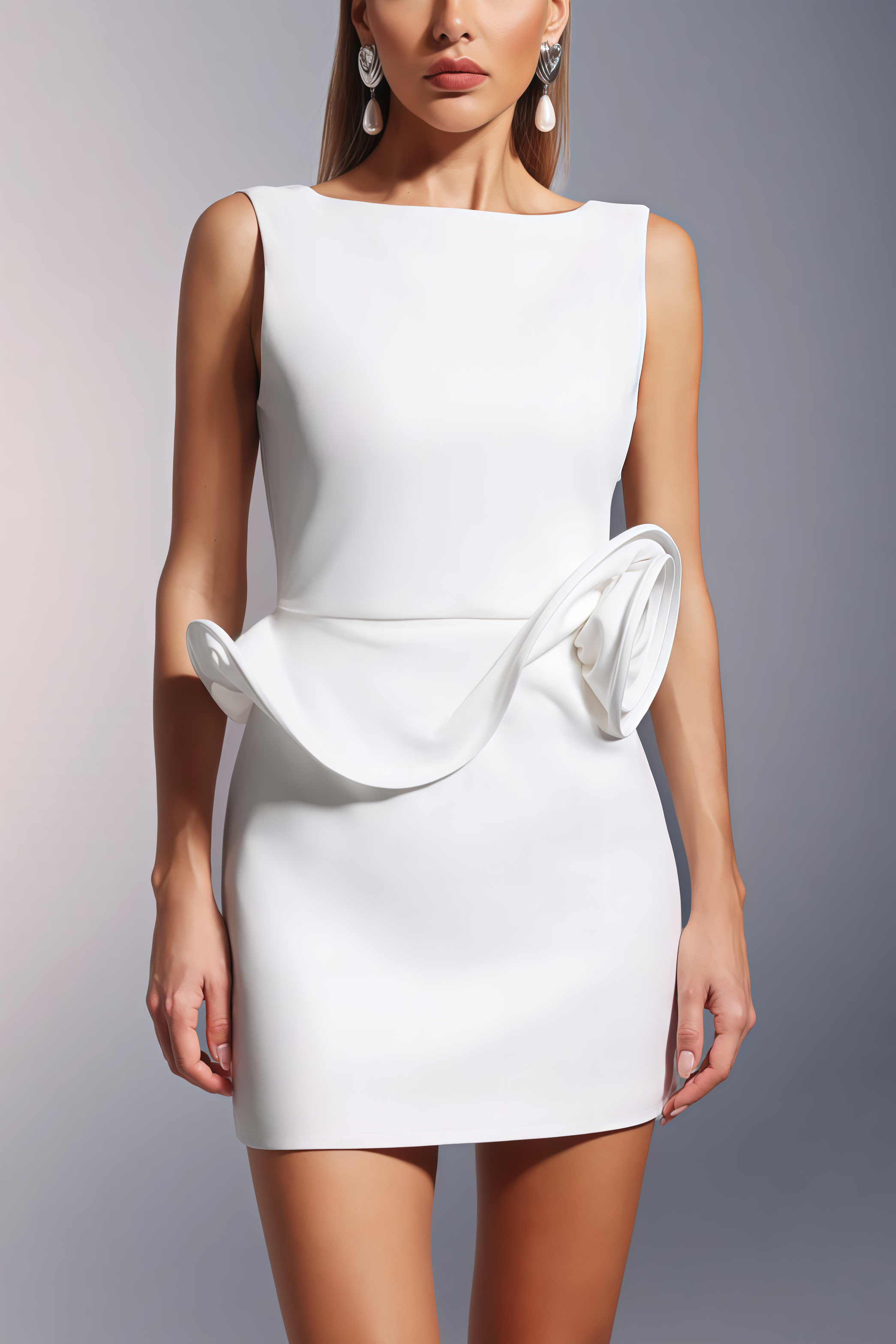 Orinhy Sleeveless Flowers Mini Dress